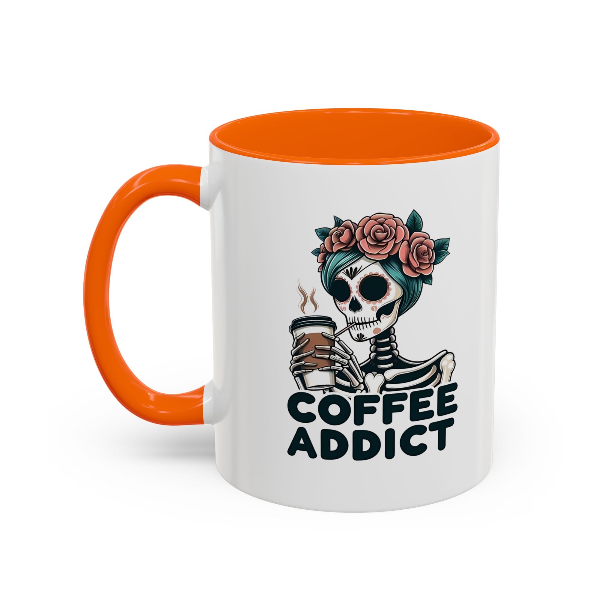 Coffee Addict Floral Accent Mug — 11/15oz Ceramic Coffee Lover Gift
