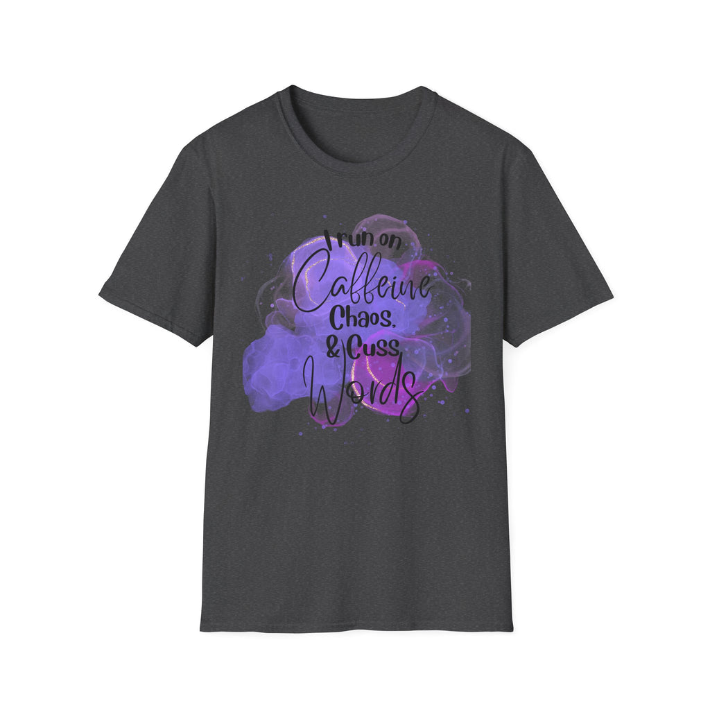 Caffeine, Chaos & Cuss Words Funny Watercolor Coffee Shirt