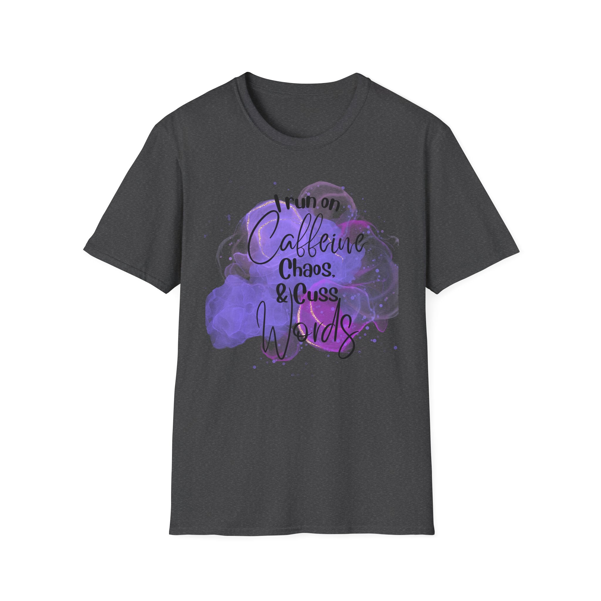 Caffeine, Chaos & Cuss Words Funny Watercolor Coffee Shirt
