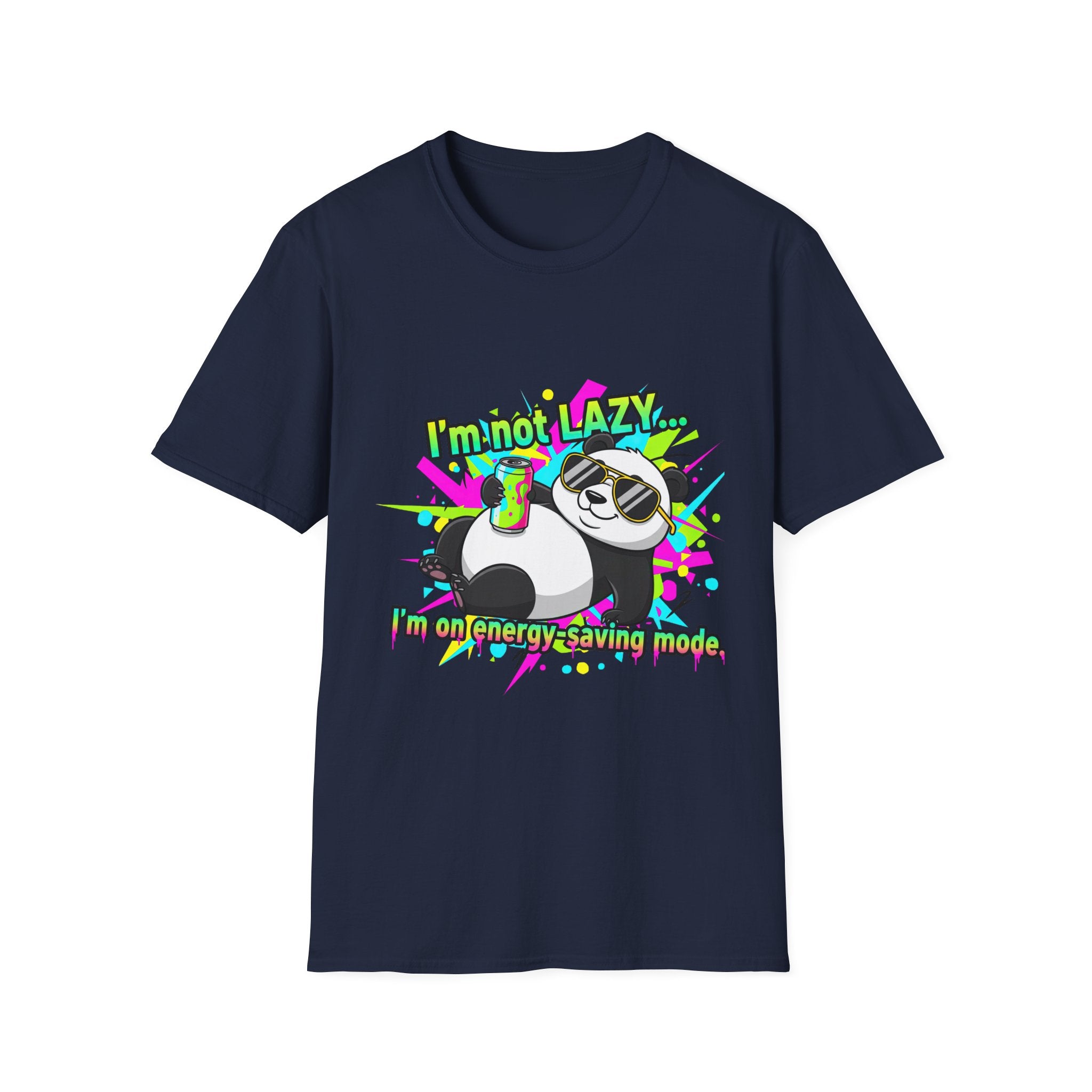 "I'm Not Lazy... I'm on Energy-Saving Mode" Funny Panda Graphic Tee