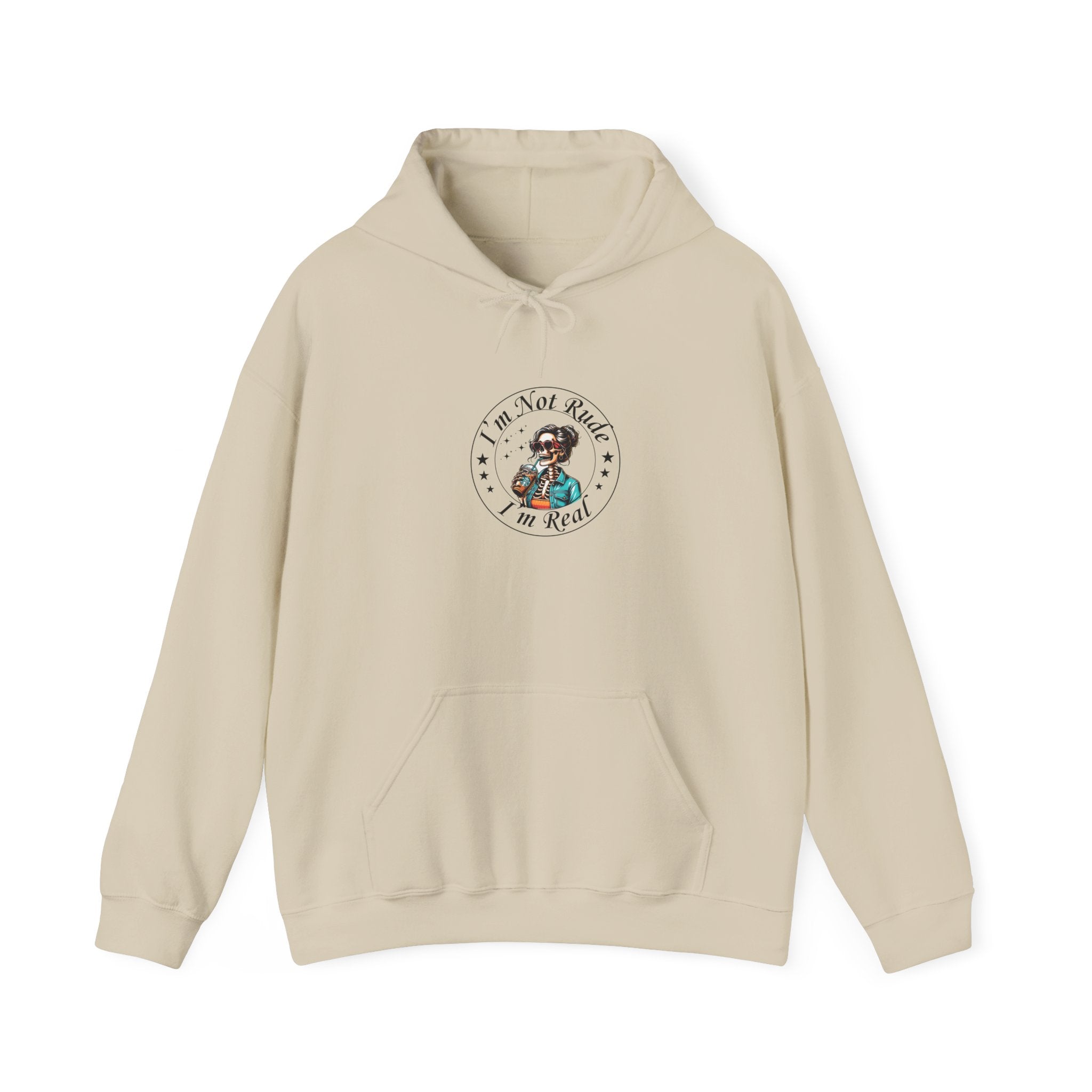 "I’m Not Rude, I’m Real" Retro Dog Graphic Hooded Sweatshirt