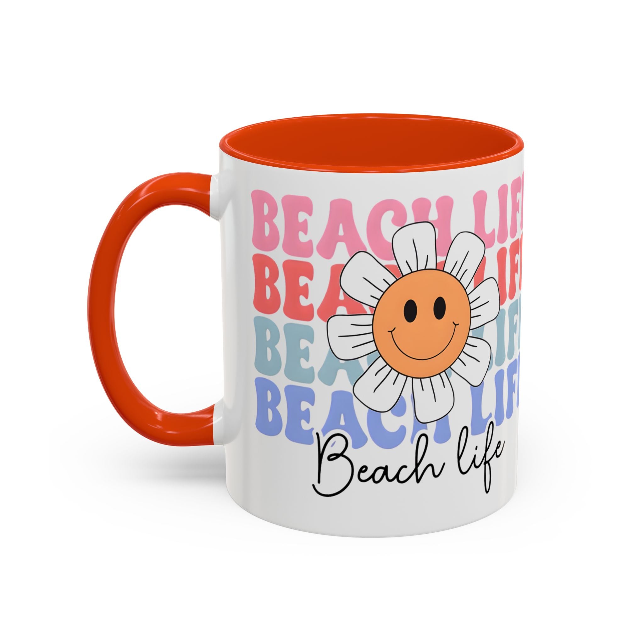 Retro Daisy "Life" Colorful Coffee Mug (11oz & 15oz)