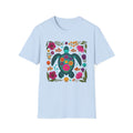 Sea Turtle Floral Colorful Botanical Graphic Tee