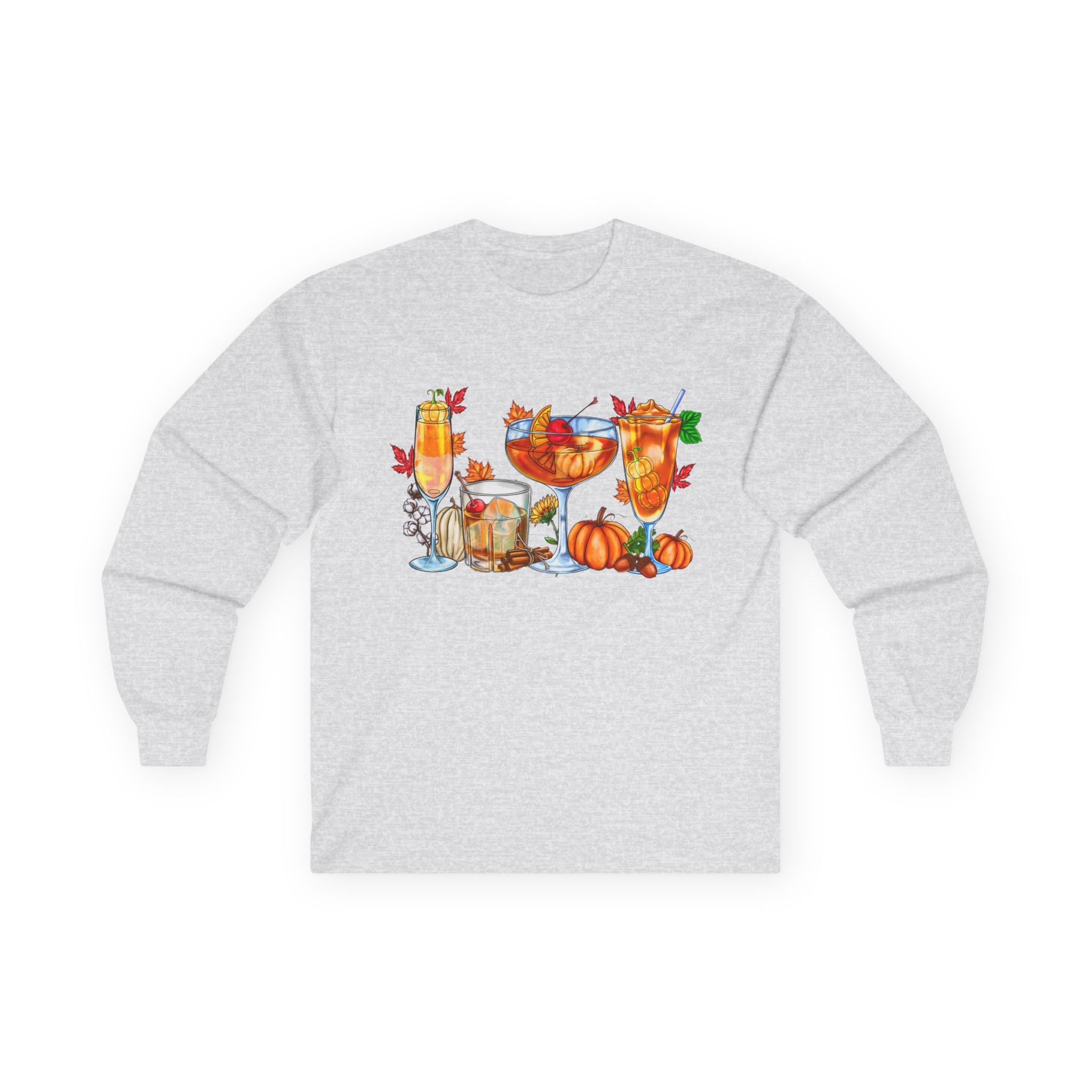 Fall Harvest Pumpkin Spice & Cozy Autumn Drinks Long Sleeve Tee