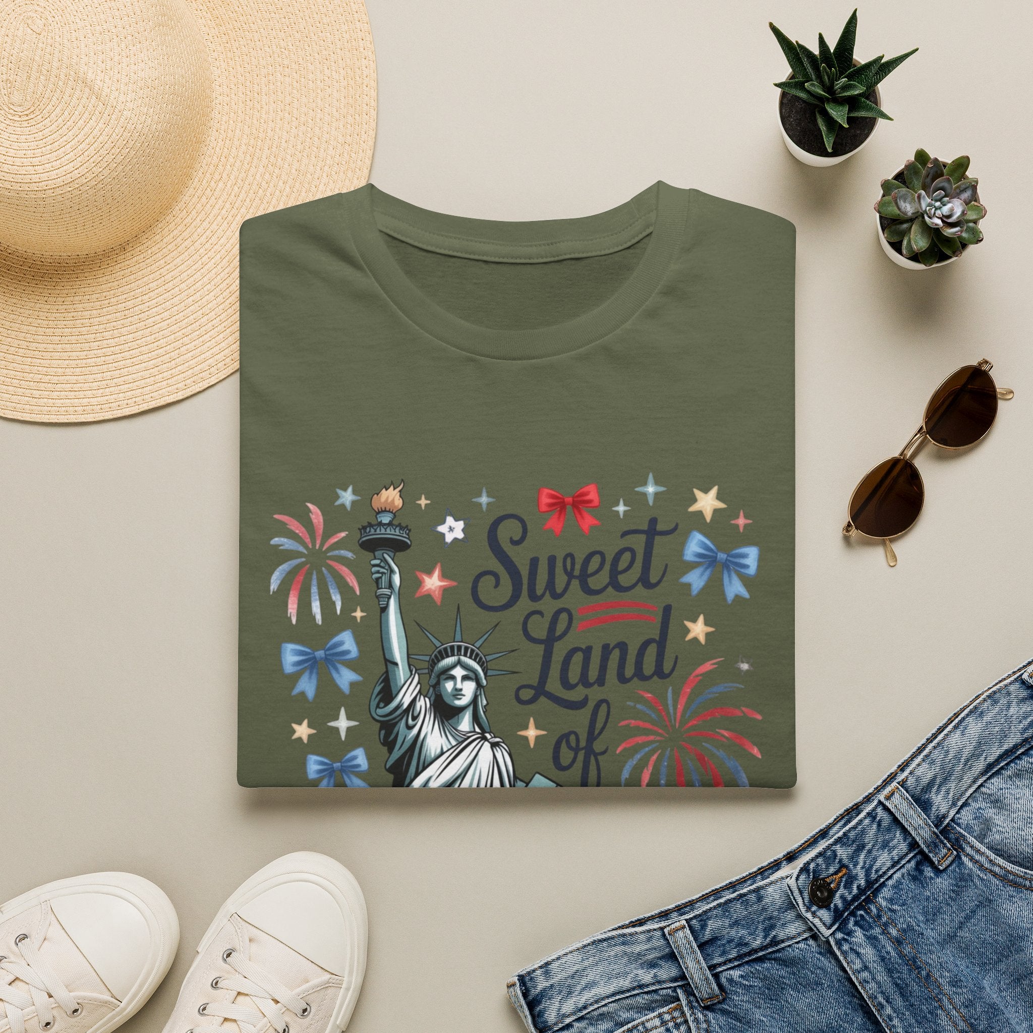 Sweet Land of Liberty T-Shirt — Patriotic Statue of Liberty 4th of July Tee