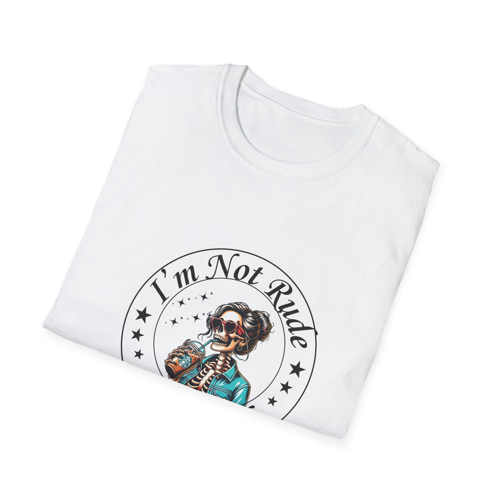 "I’m Not Rude I’m Real" Retro Skull Graphic Tee T-Shirt