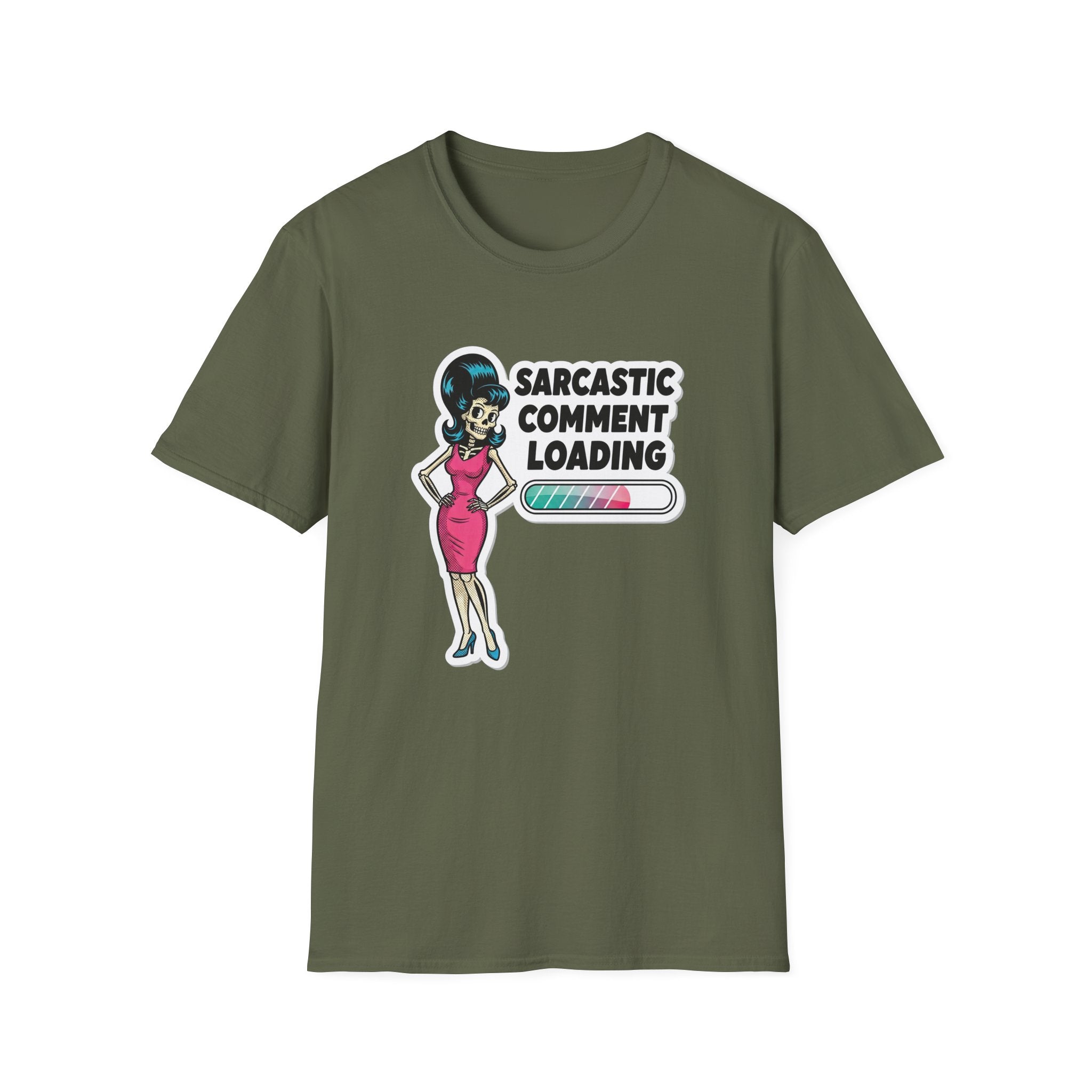 "Sarcastic Comment Loading" T-Shirt — Retro Sassy Pin-Up Tee