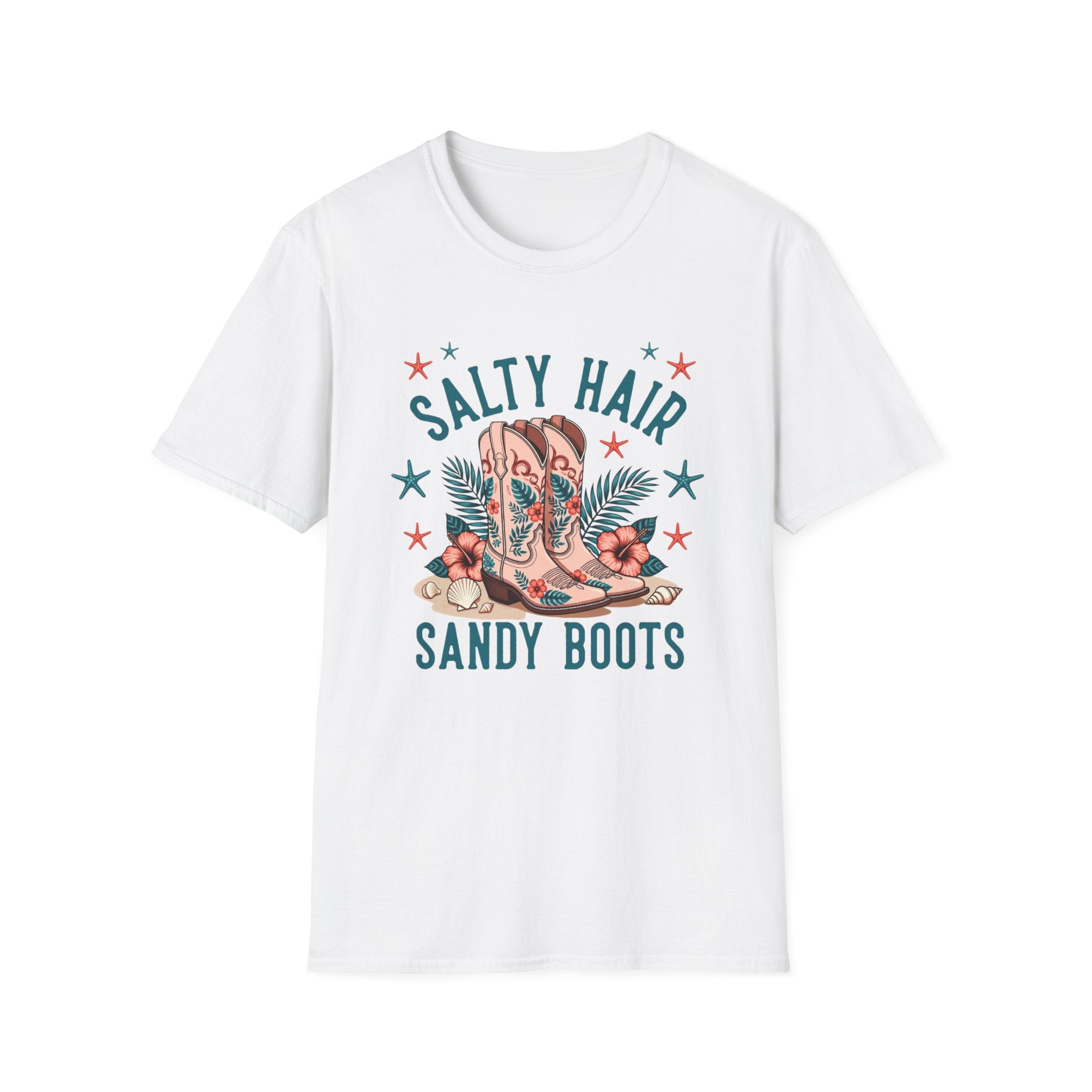 "Salty Hair Sandy Boots" Beach Surf & Summer Vibes Graphic Tee