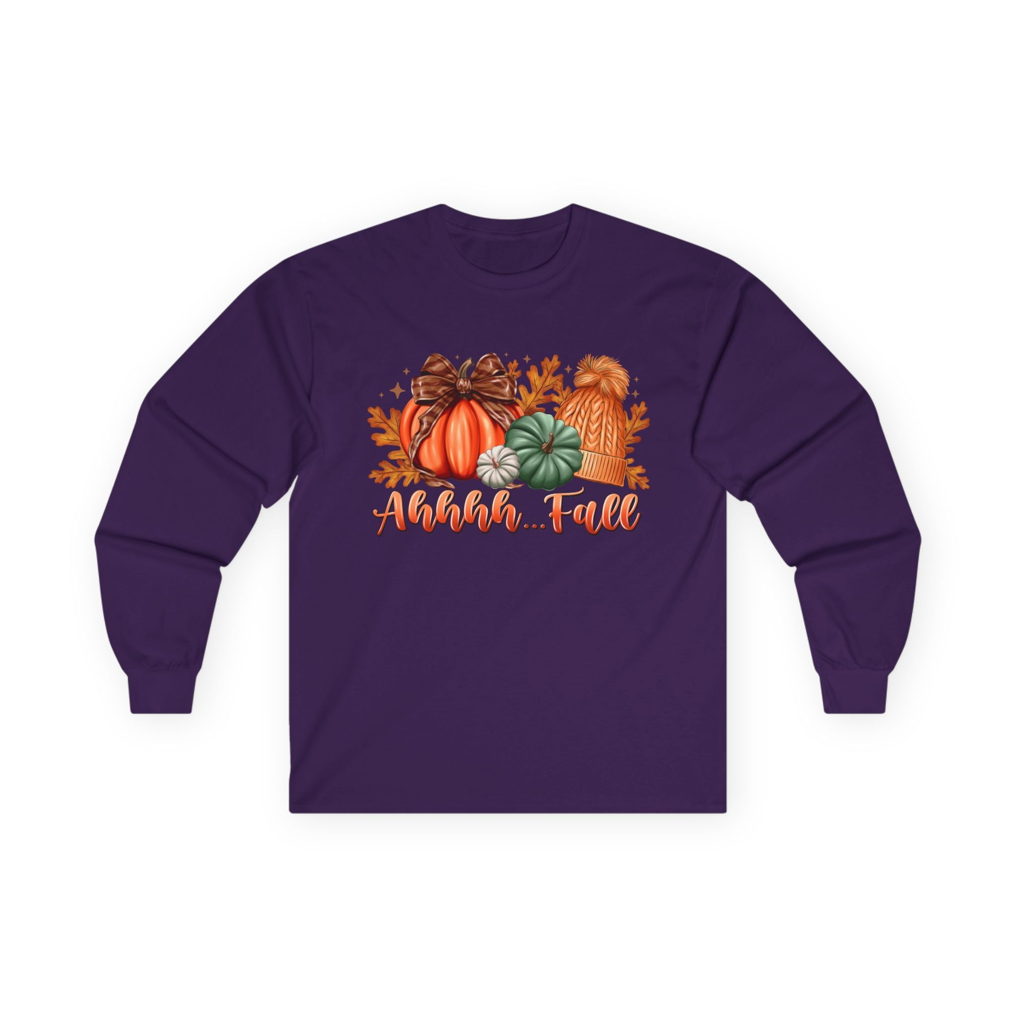 "Aahh... Fall" Fall Pumpkins Cozy Autumn Long Sleeve Tee