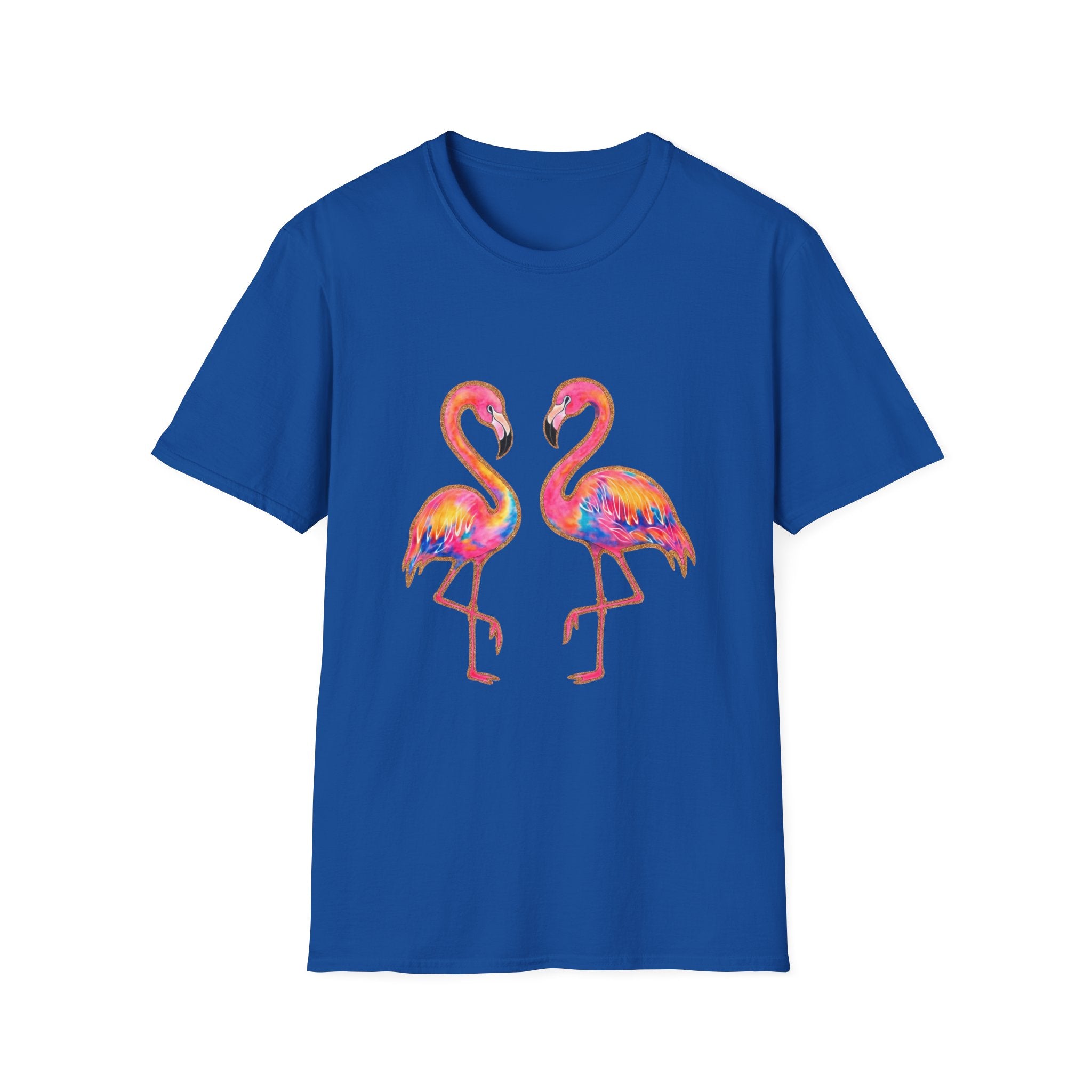 Flamingo Duo Colorful Watercolor Tropical T-Shirt