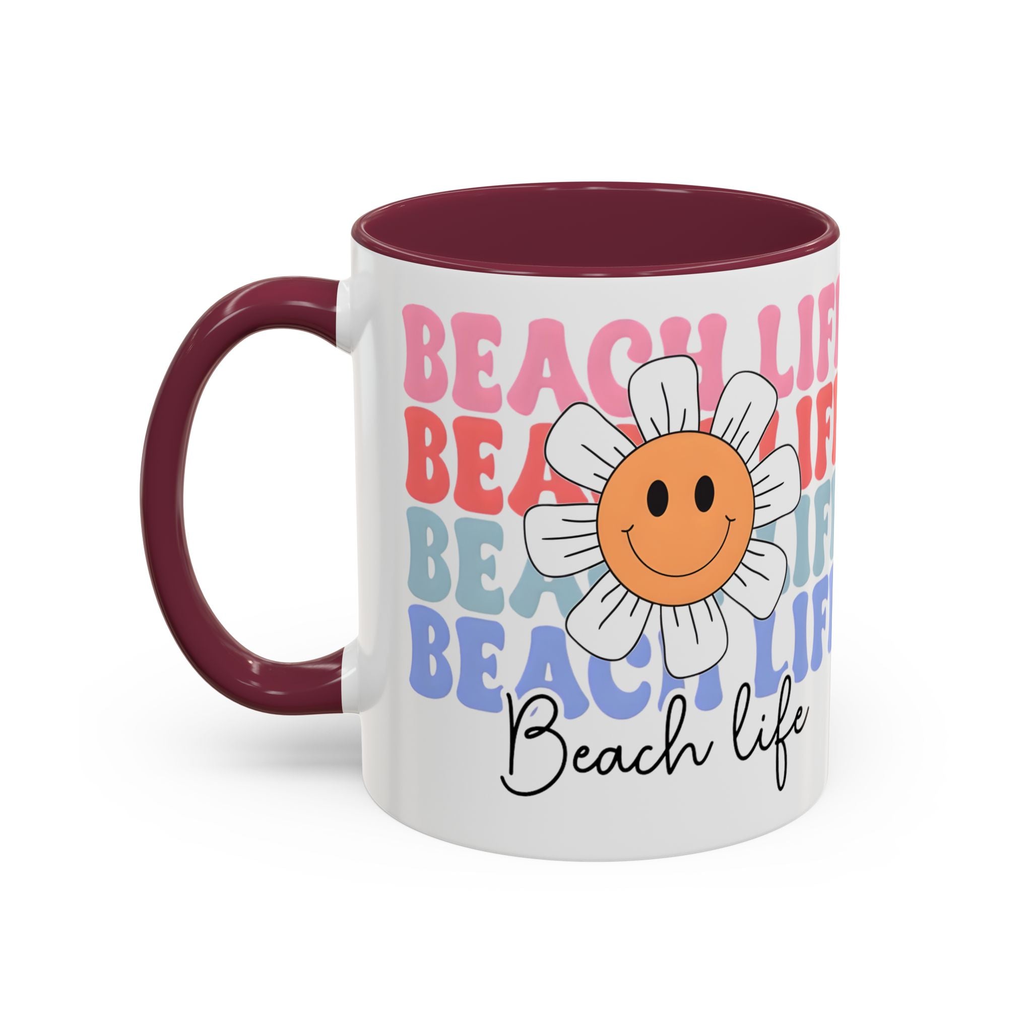 Retro Daisy "Life" Colorful Coffee Mug (11oz & 15oz)