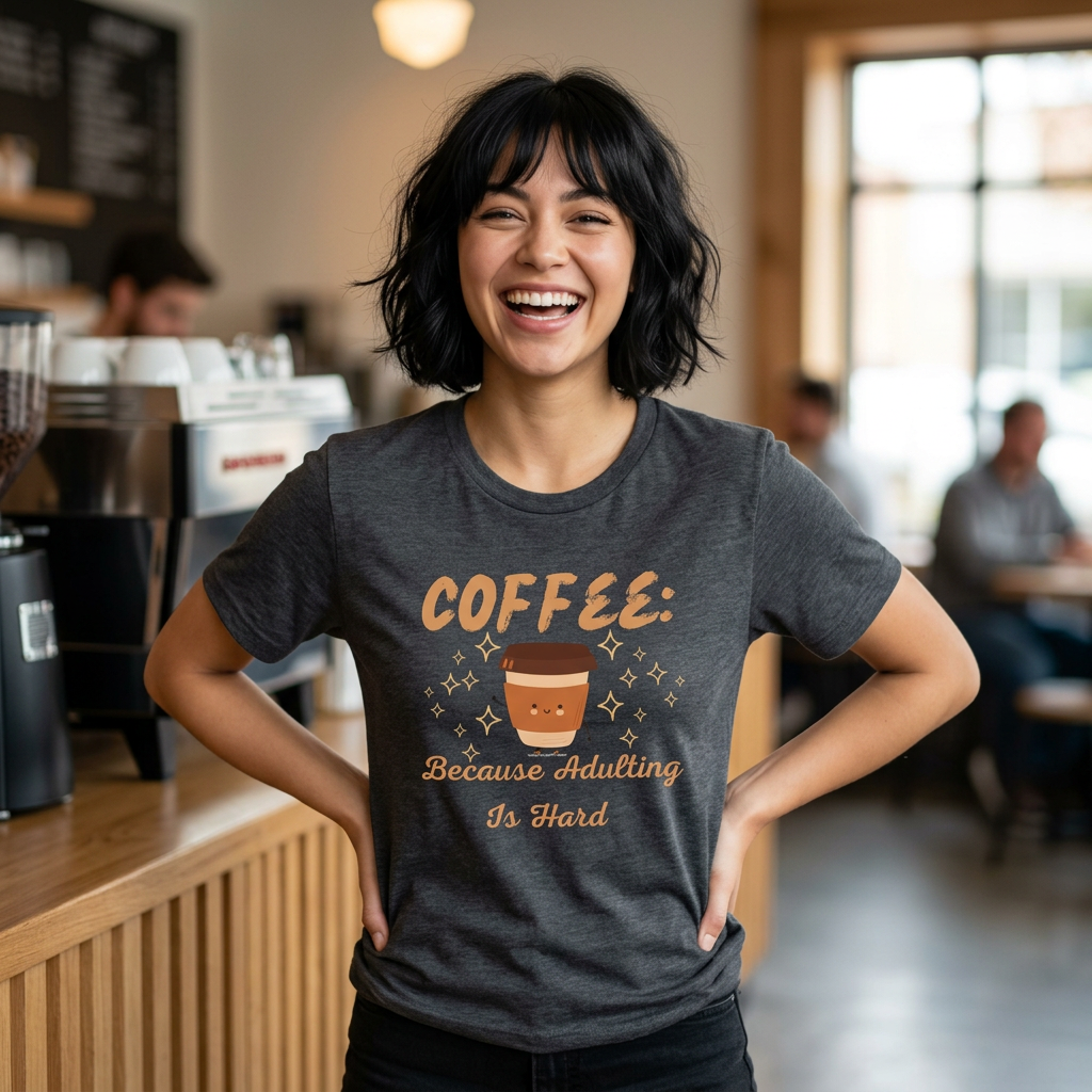 "Coffee Because Adulting Is Hard"- T-Shirt