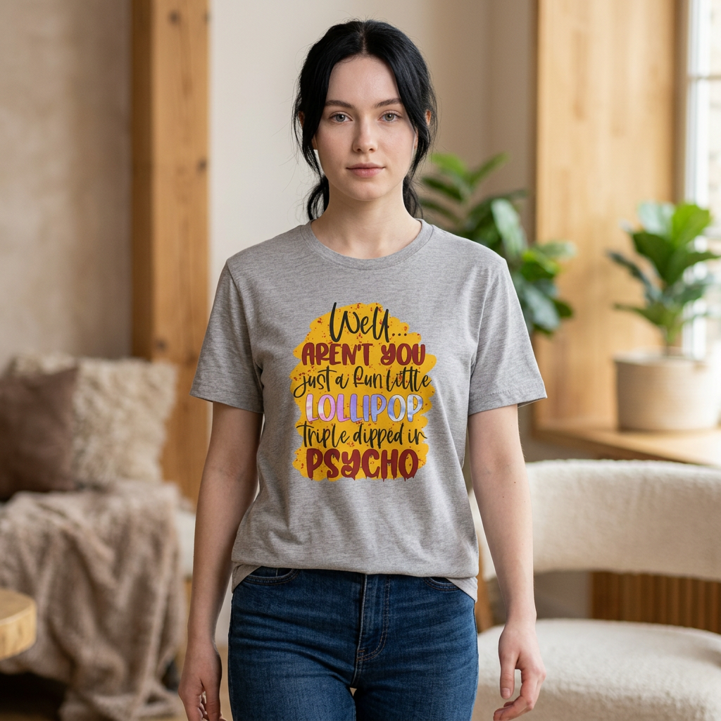 “Well… Aren’t You Just a Fun Little Lollipop, Triple Dipped in Psycho” Retro Candy Graphic Tee