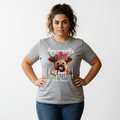 'An Attitude' Cute Highland Cow Graphic Tee-Cow with Pink Bow T-Shirt