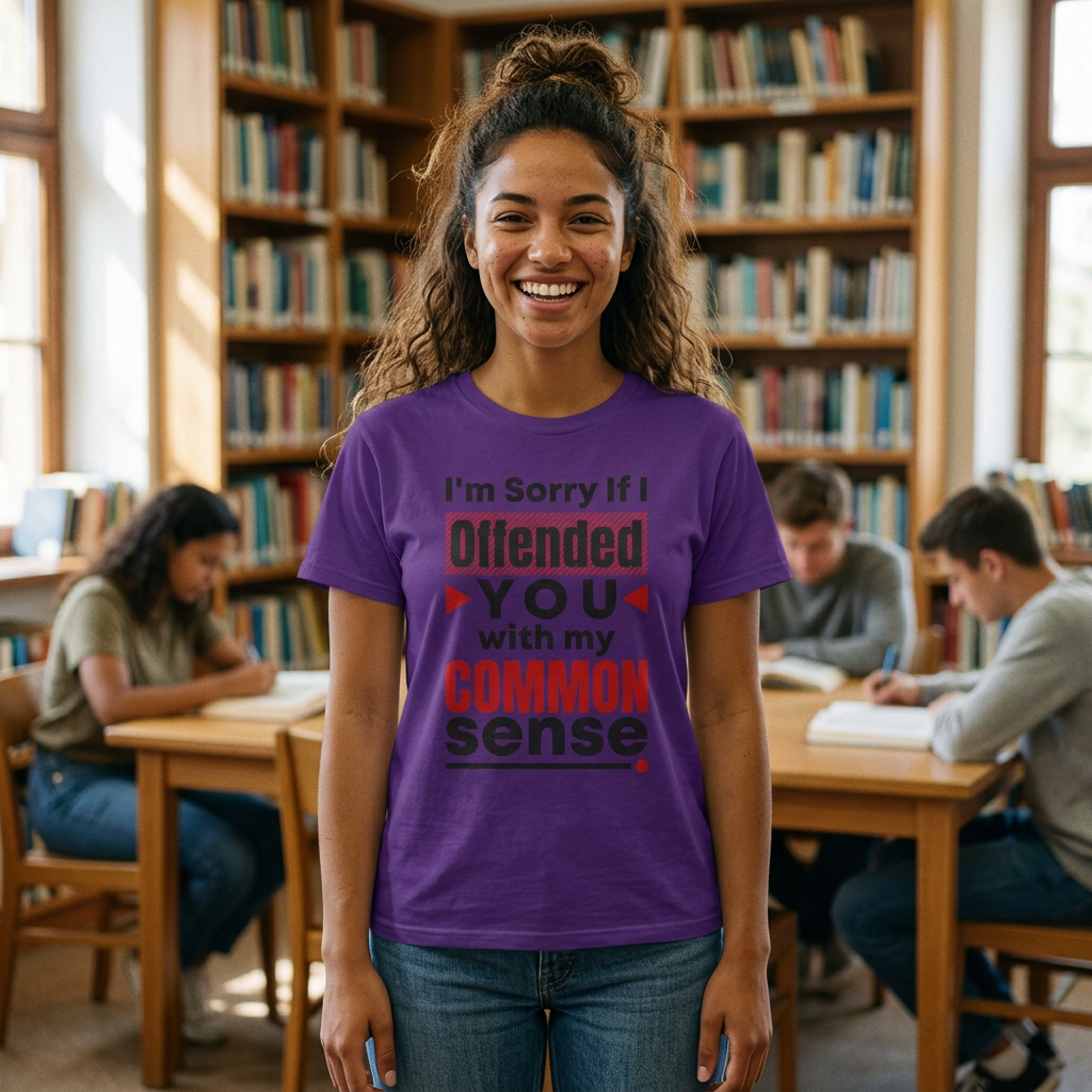 "I'm Sorry If I Offended You with My Common Sense" Graphic T-Shirt-Common Sense Tee