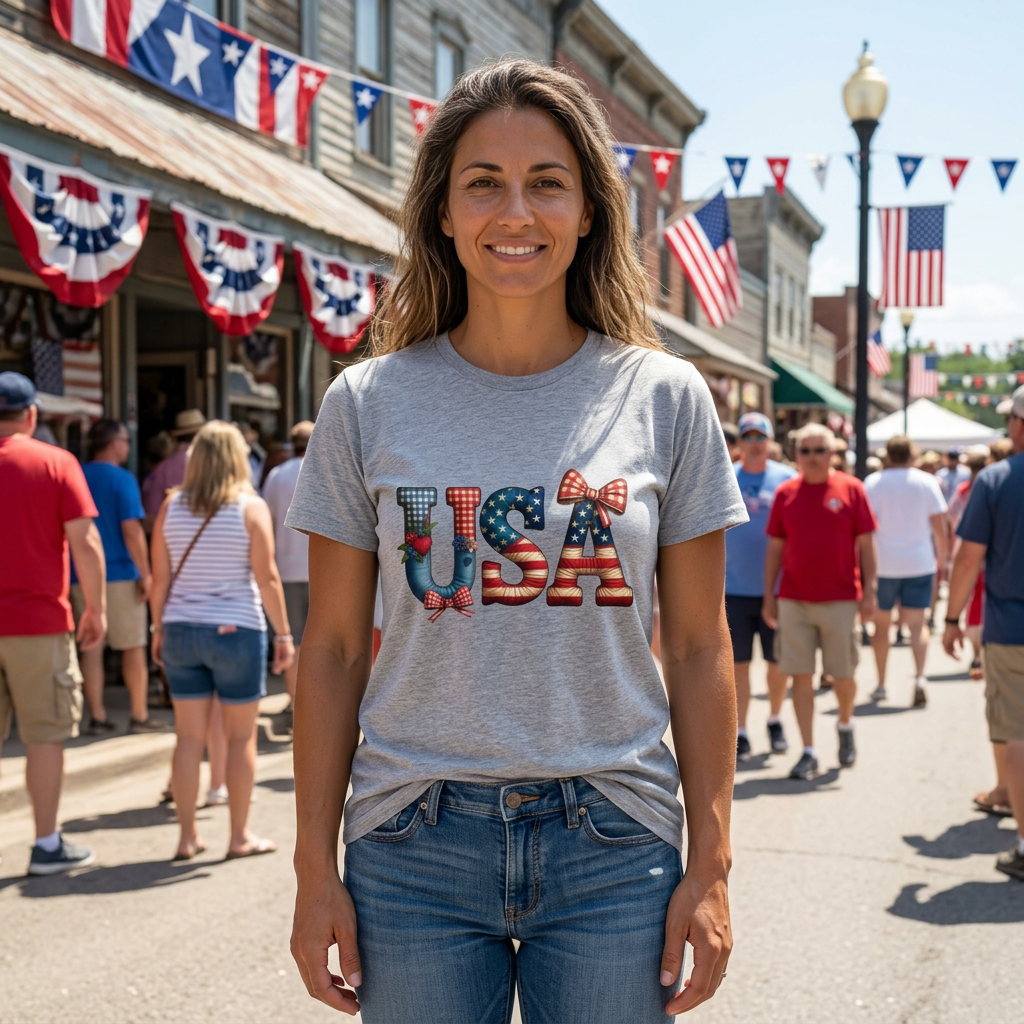USA — Stars & Stripes Graphic 4th of July Patriotic T-Shirt