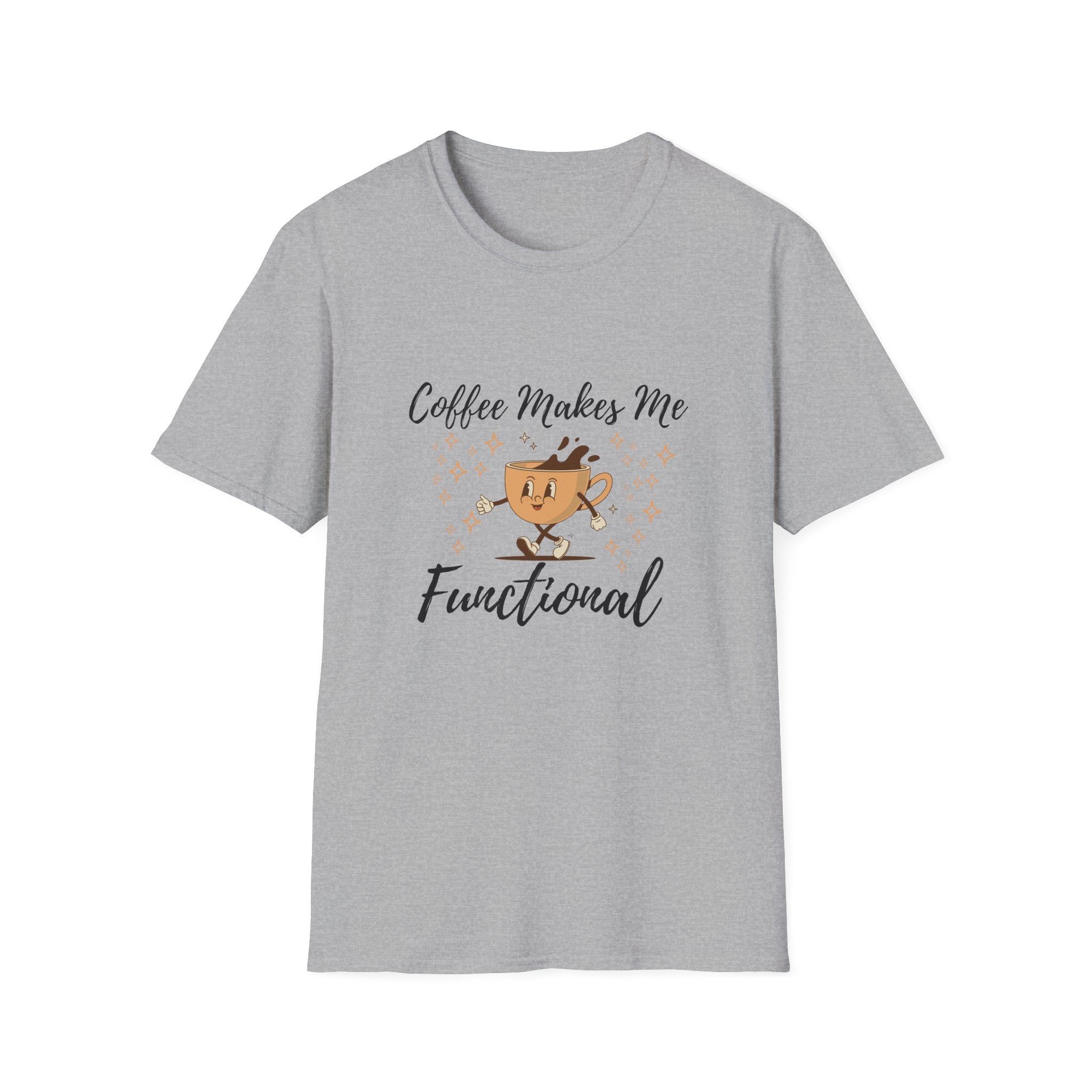 "Coffee Makes Me Functional" T-Shirt-for Coffee Lovers Coffee Mug Graphic Tee