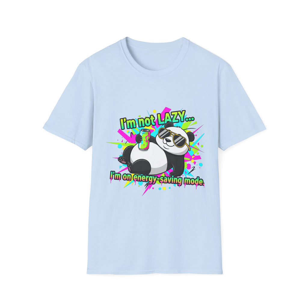 "I'm Not Lazy... I'm on Energy-Saving Mode" Funny Panda Graphic Tee