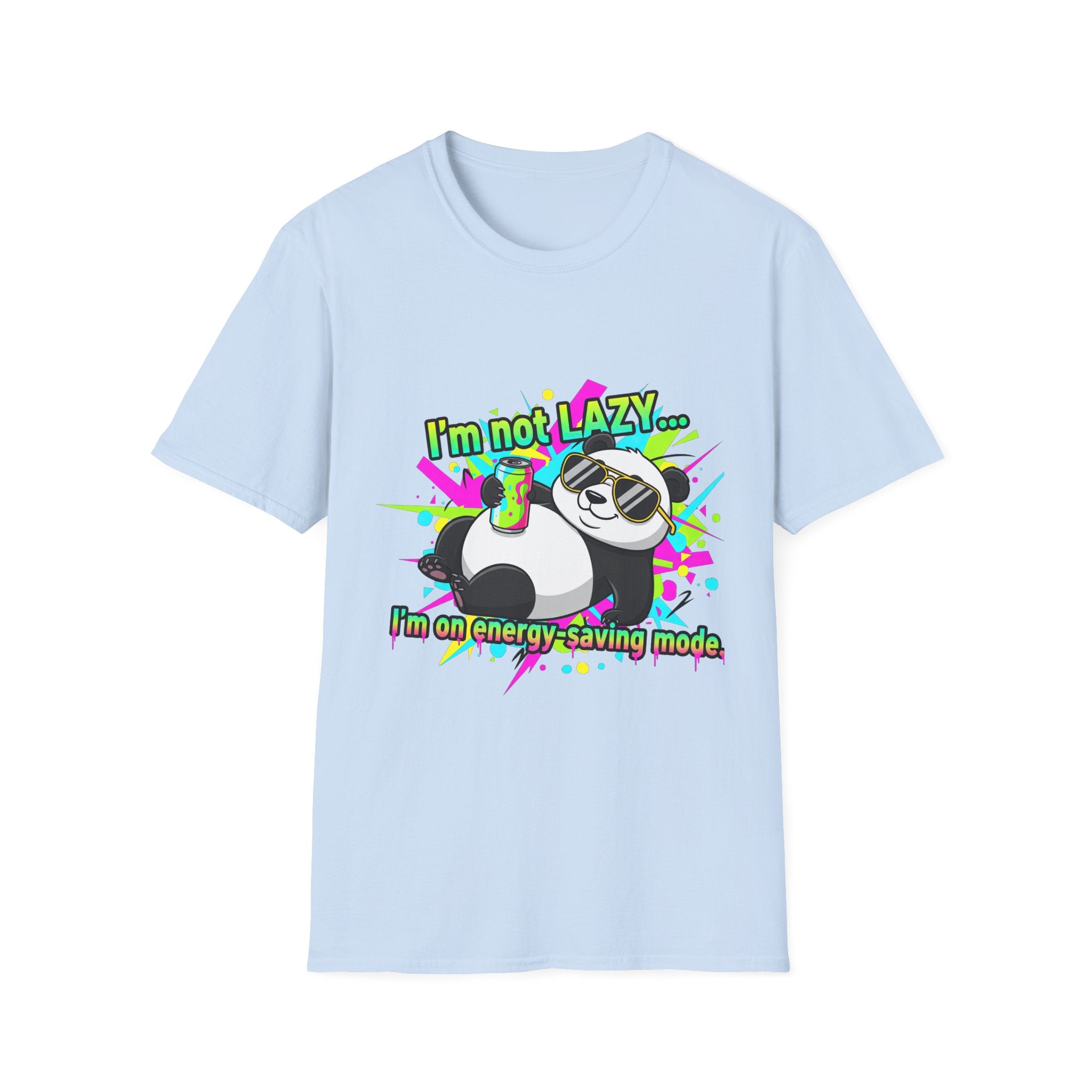 "I'm Not Lazy... I'm on Energy-Saving Mode" Funny Panda Graphic Tee