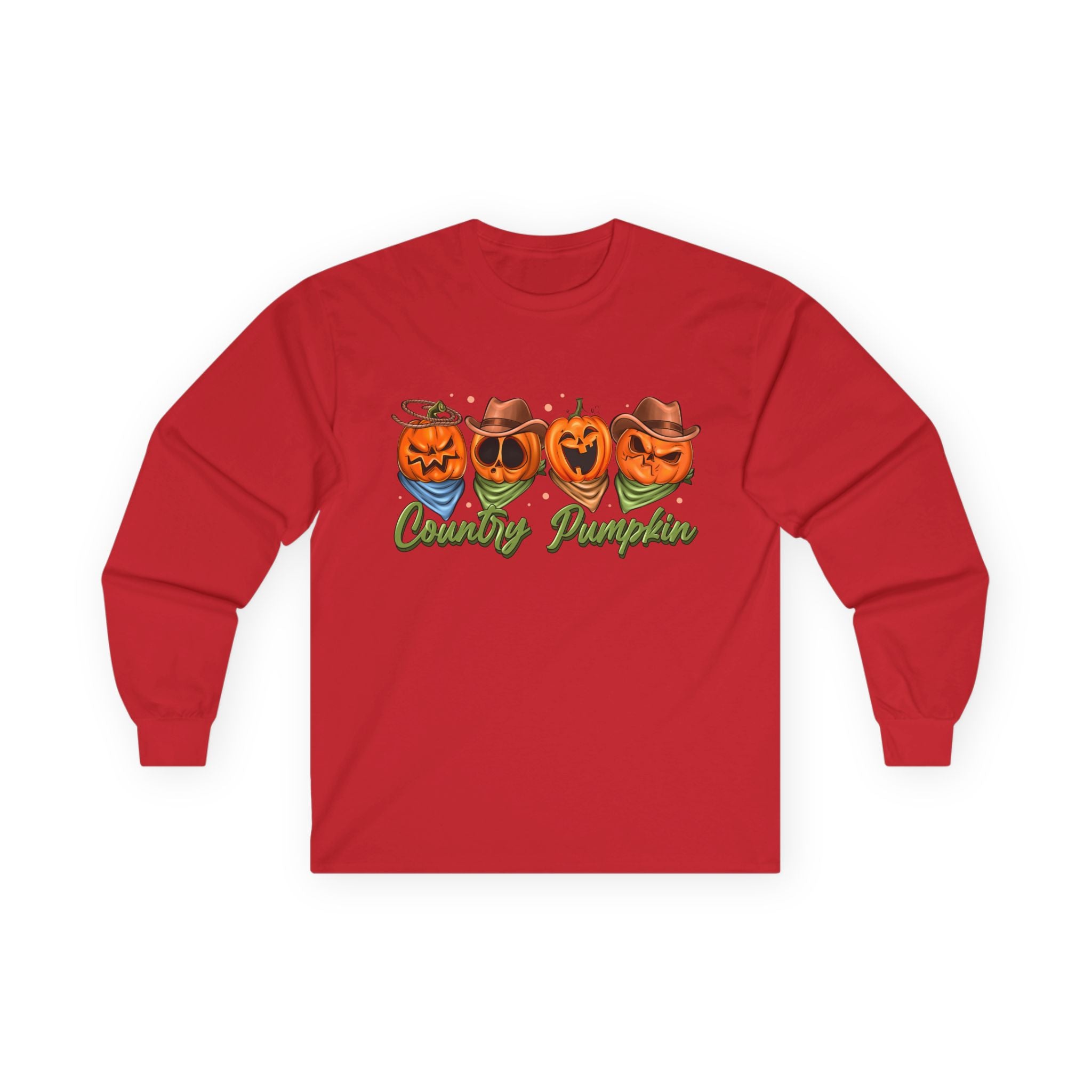 'Country Pumpkins' Jack-O'-Lantern Graphic Long Sleeve Tee