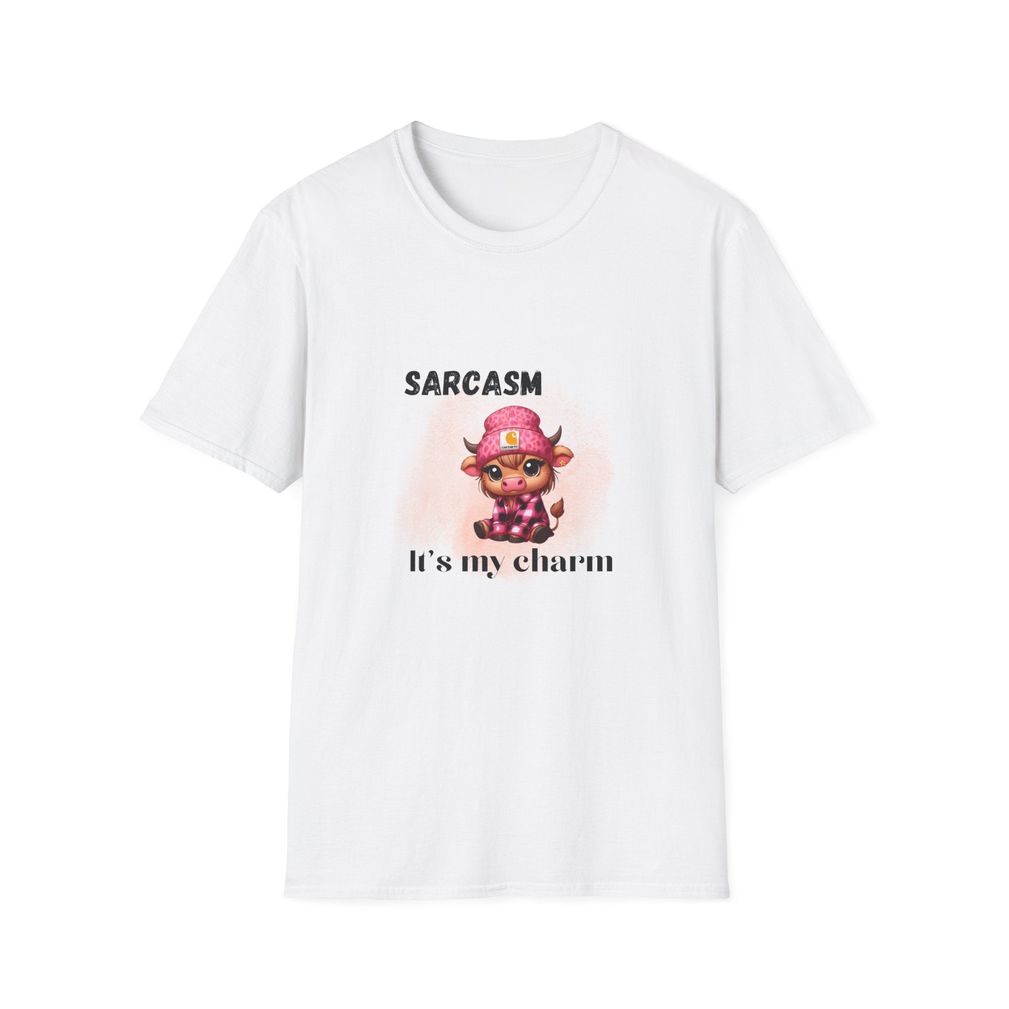 "Sarcasm It's My Charm" Cute Sarcastic Cow Graphic T-Shirt