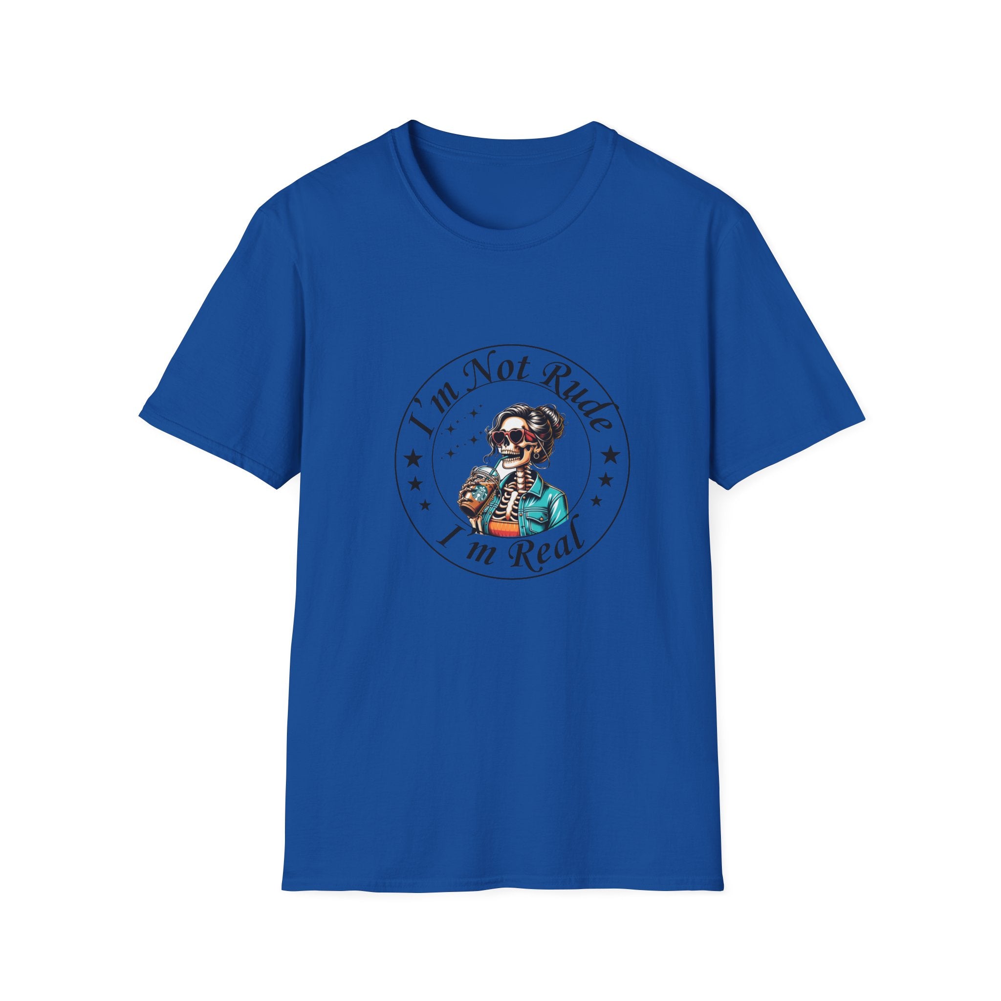 "I’m Not Rude I’m Real" Retro Skull Graphic Tee T-Shirt