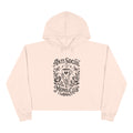 Anti Social Moms Club Crop Hoodie — Floral Coffee Graphic Cropped Hoodie for Introverted Moms