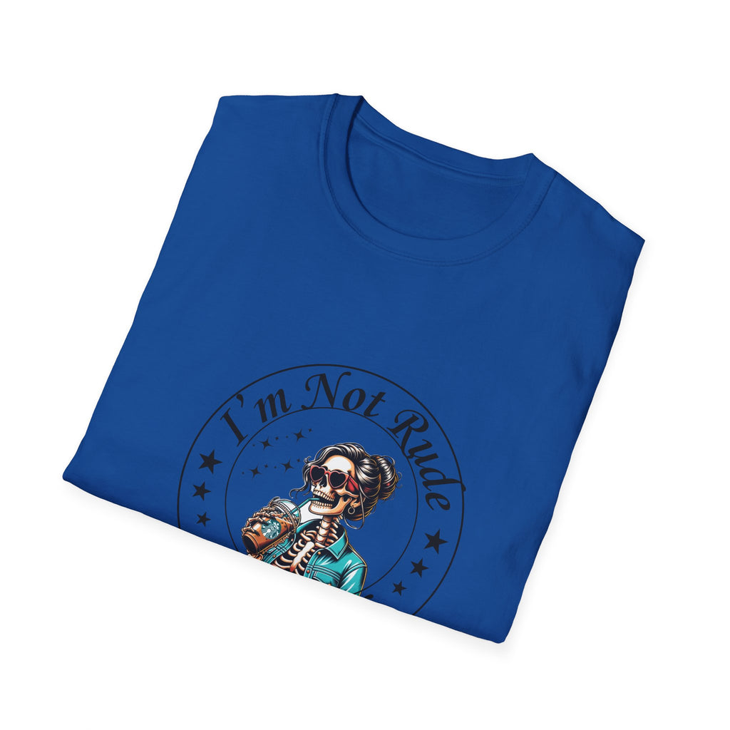"I’m Not Rude I’m Real" Retro Skull Graphic Tee T-Shirt