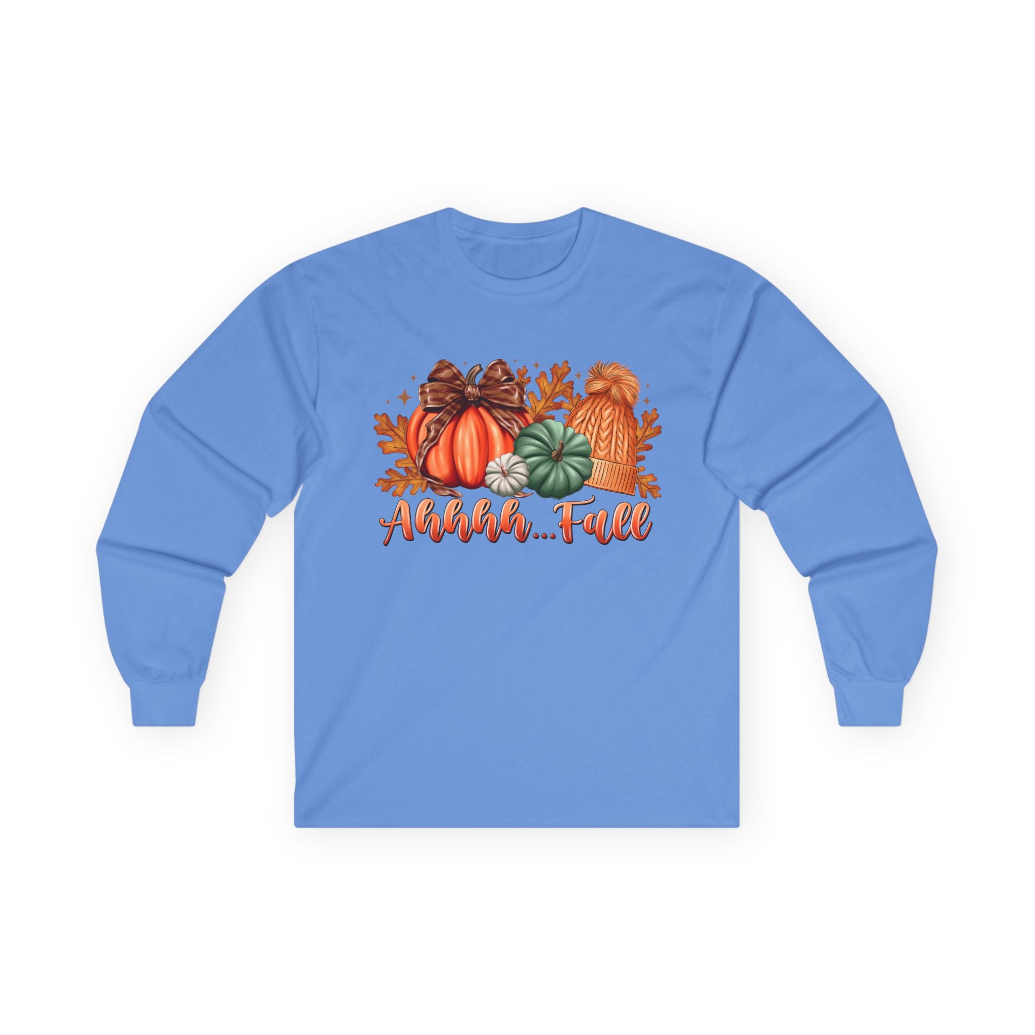 "Aahh... Fall" Fall Pumpkins Cozy Autumn Long Sleeve Tee