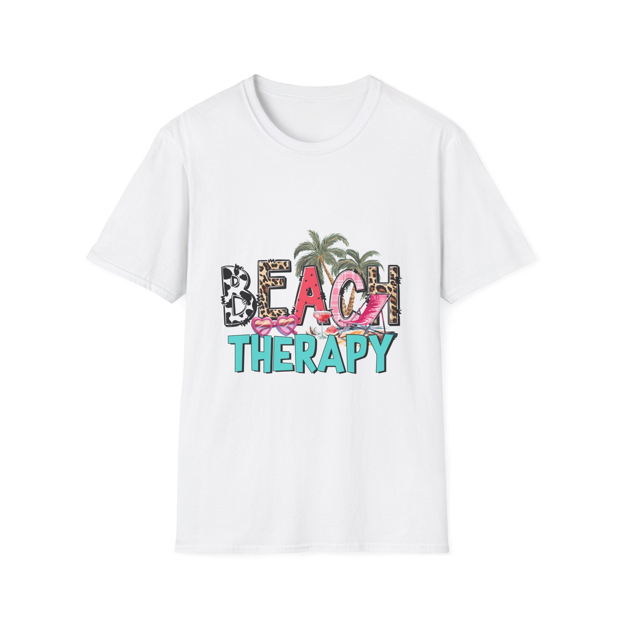 Beach Therapy Palm Trees & Leopard Print Summer Tee