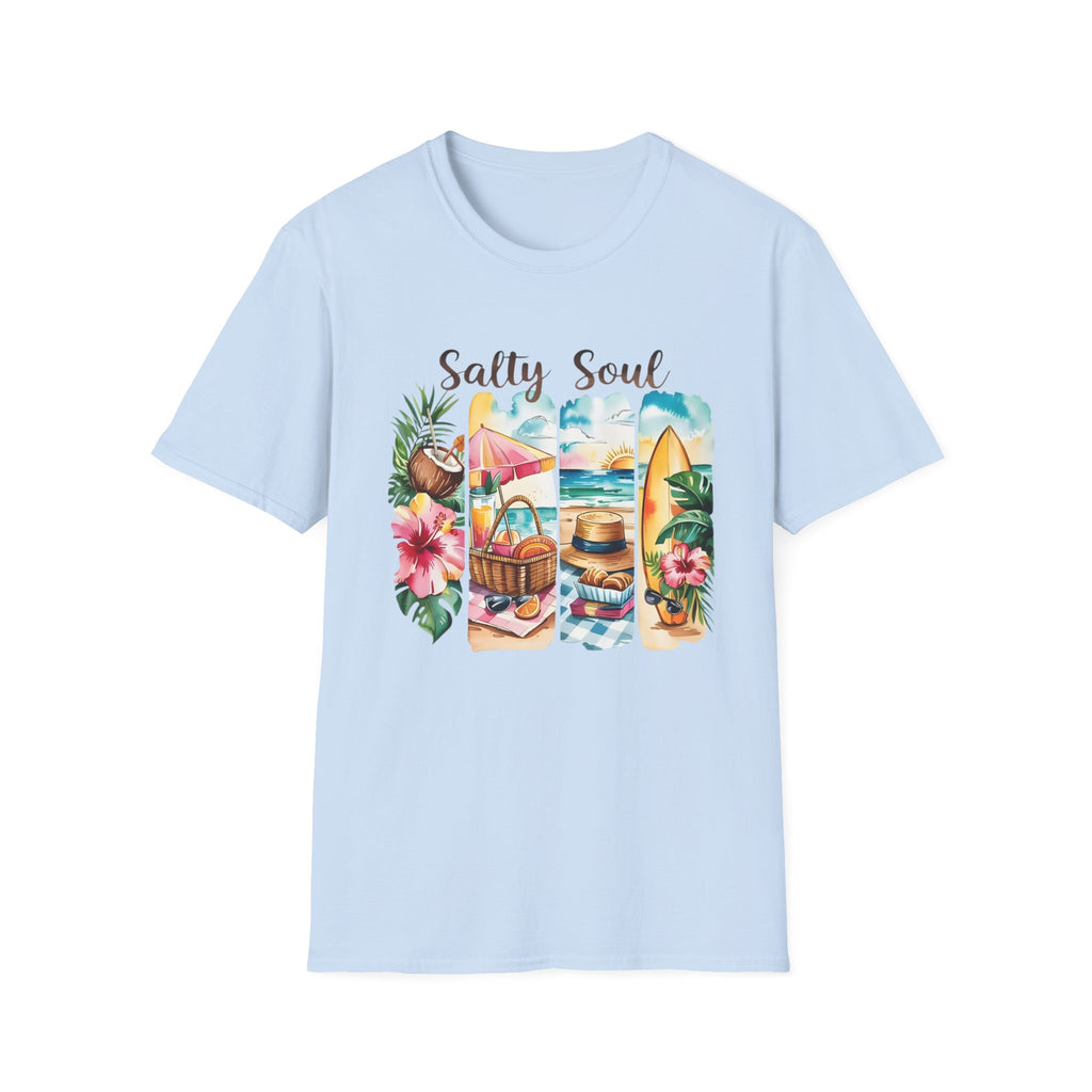 Salty Soul Beach Tropical Surf Graphic Tee