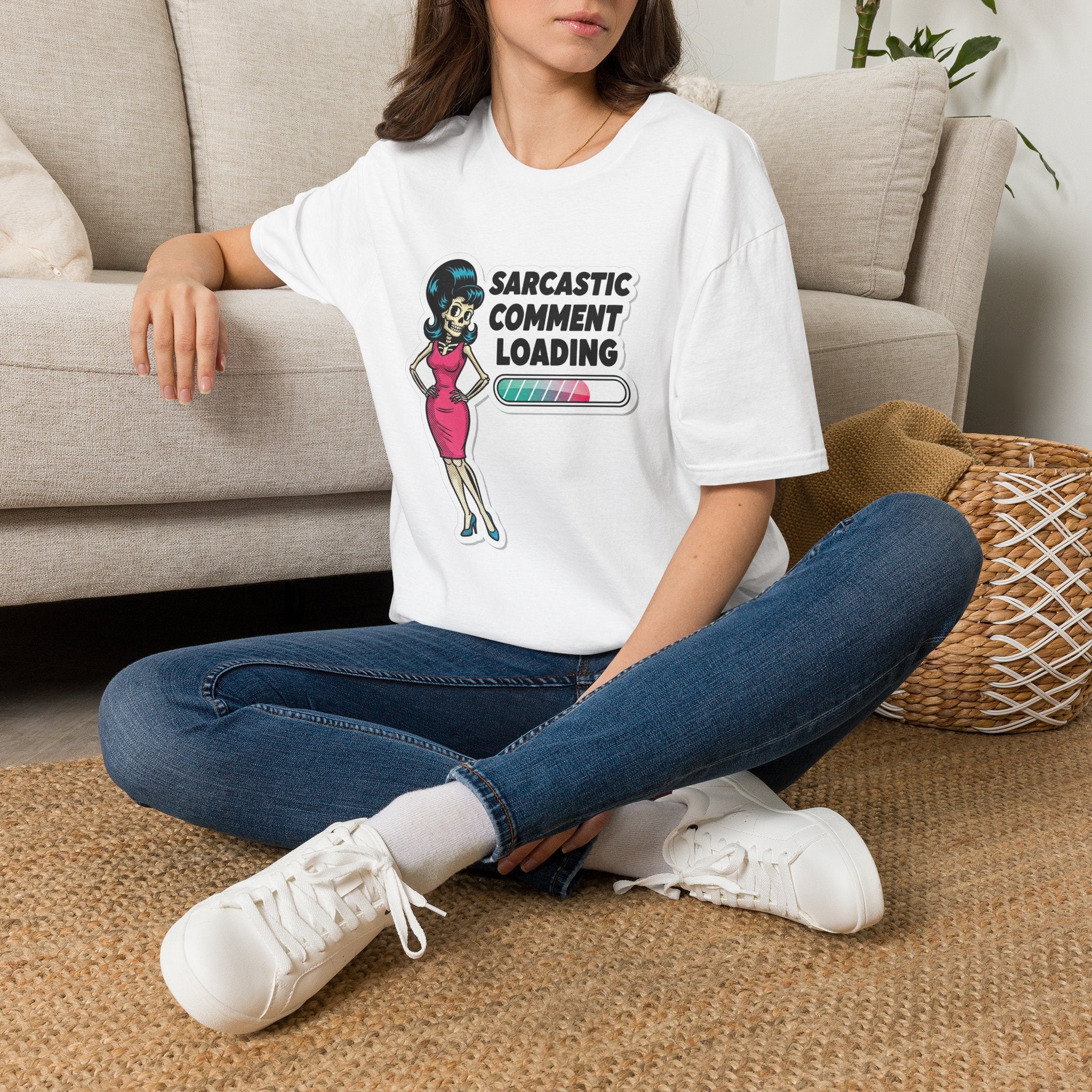 "Sarcastic Comment Loading" T-Shirt — Retro Sassy Pin-Up Tee