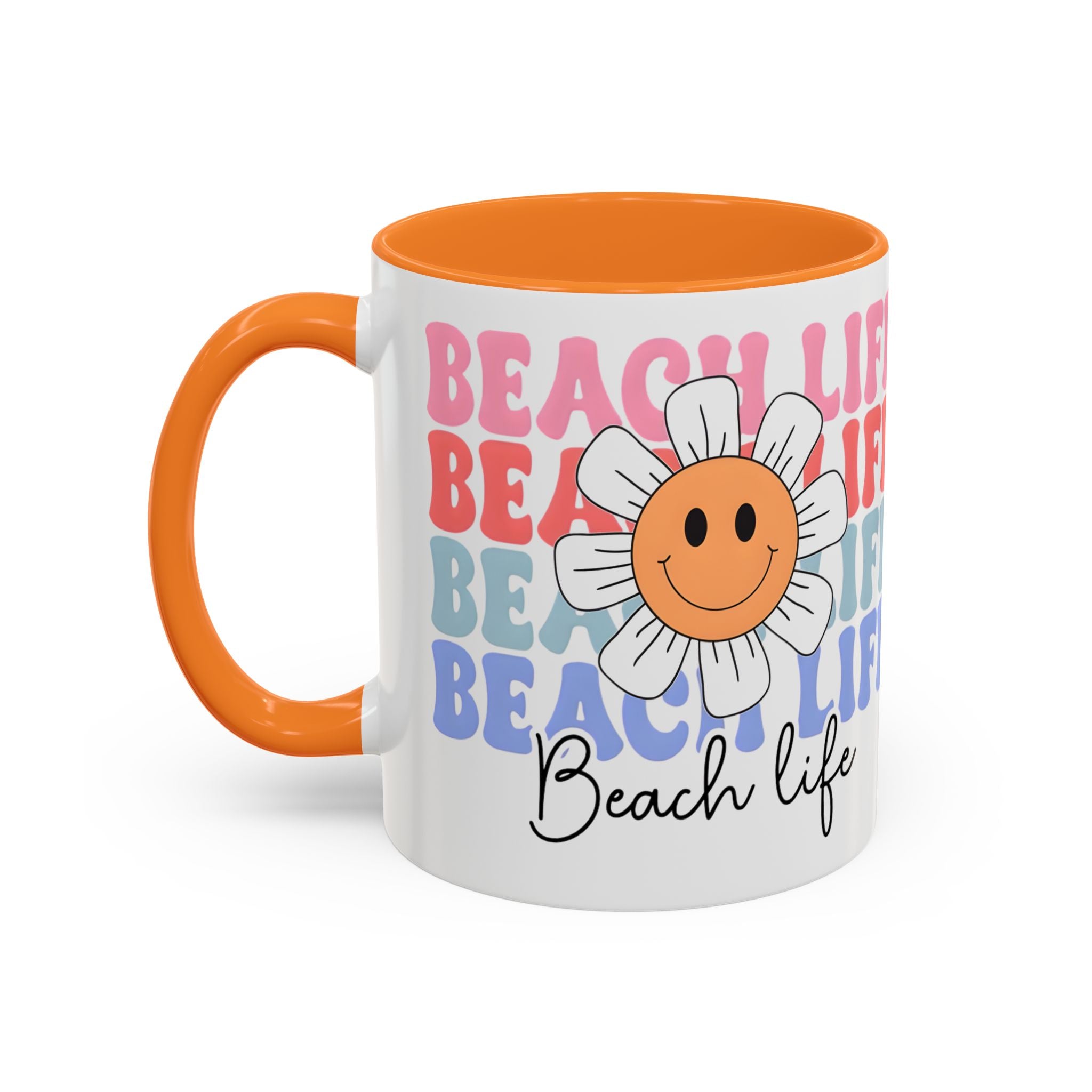 Retro Daisy "Life" Colorful Coffee Mug (11oz & 15oz)