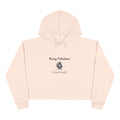 "Being Fabulous Is Hard Work" Skull Graphic-Cropped Hoodie