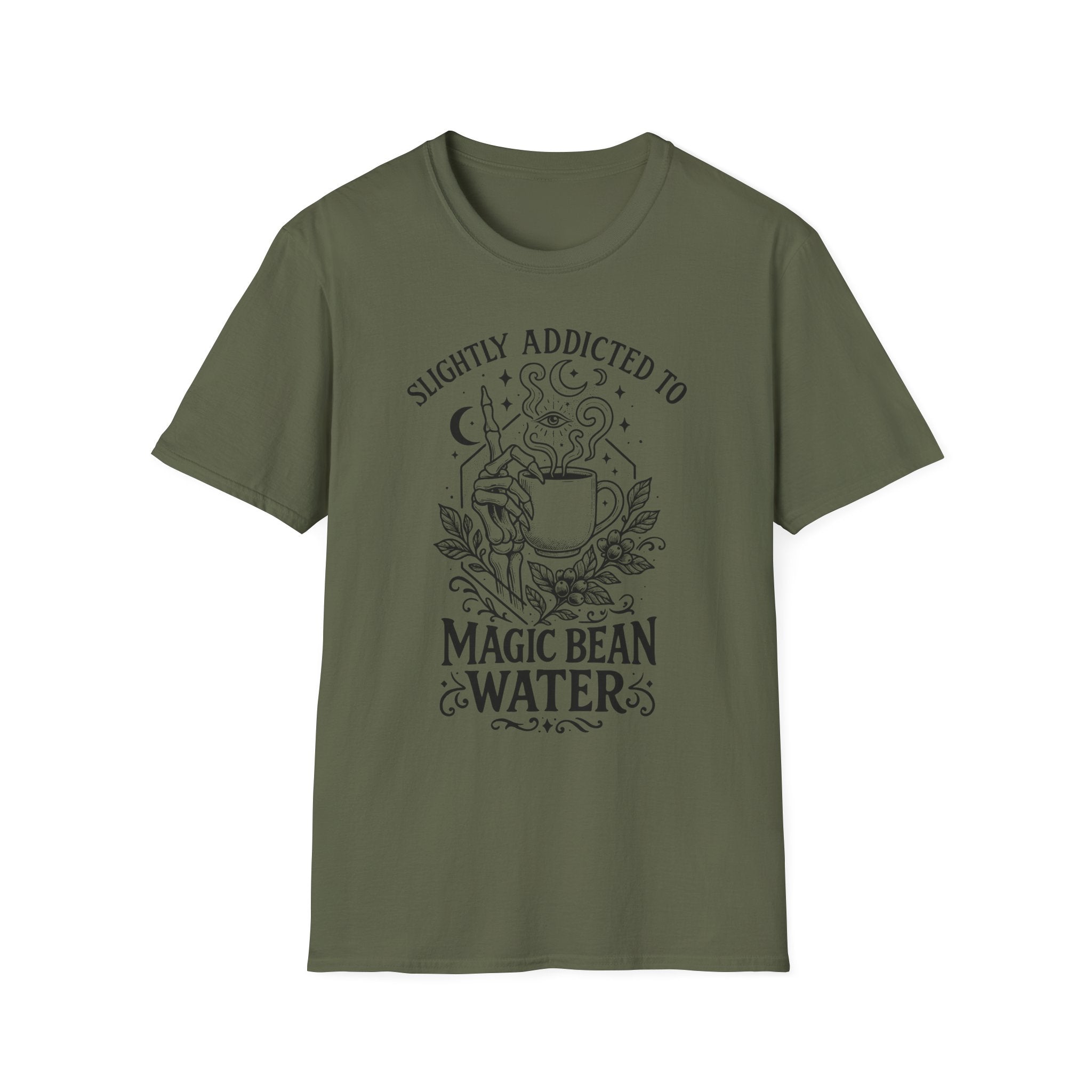 “Slightly Addicted to Magic Bean Water” Coffee Lover Tee