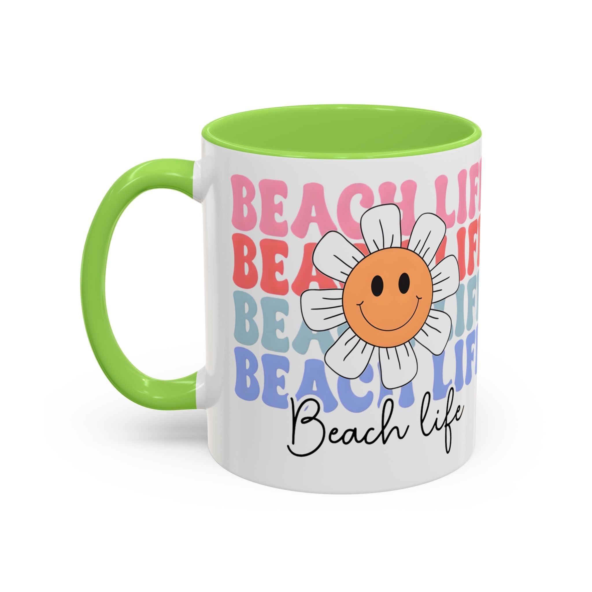 Retro Daisy "Life" Colorful Coffee Mug (11oz & 15oz)