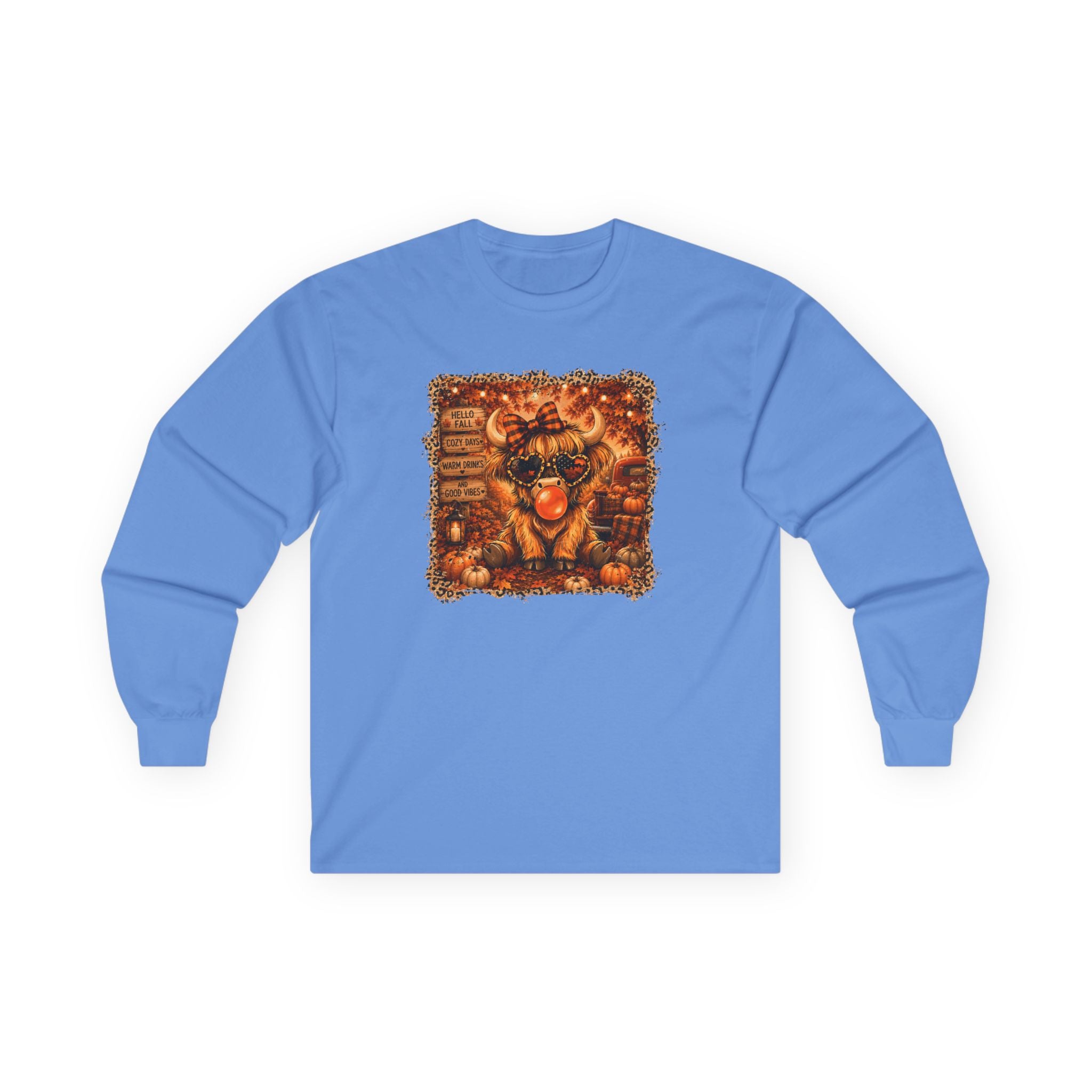 "Hello Fall" Cozy Cow Long Sleeve Tee