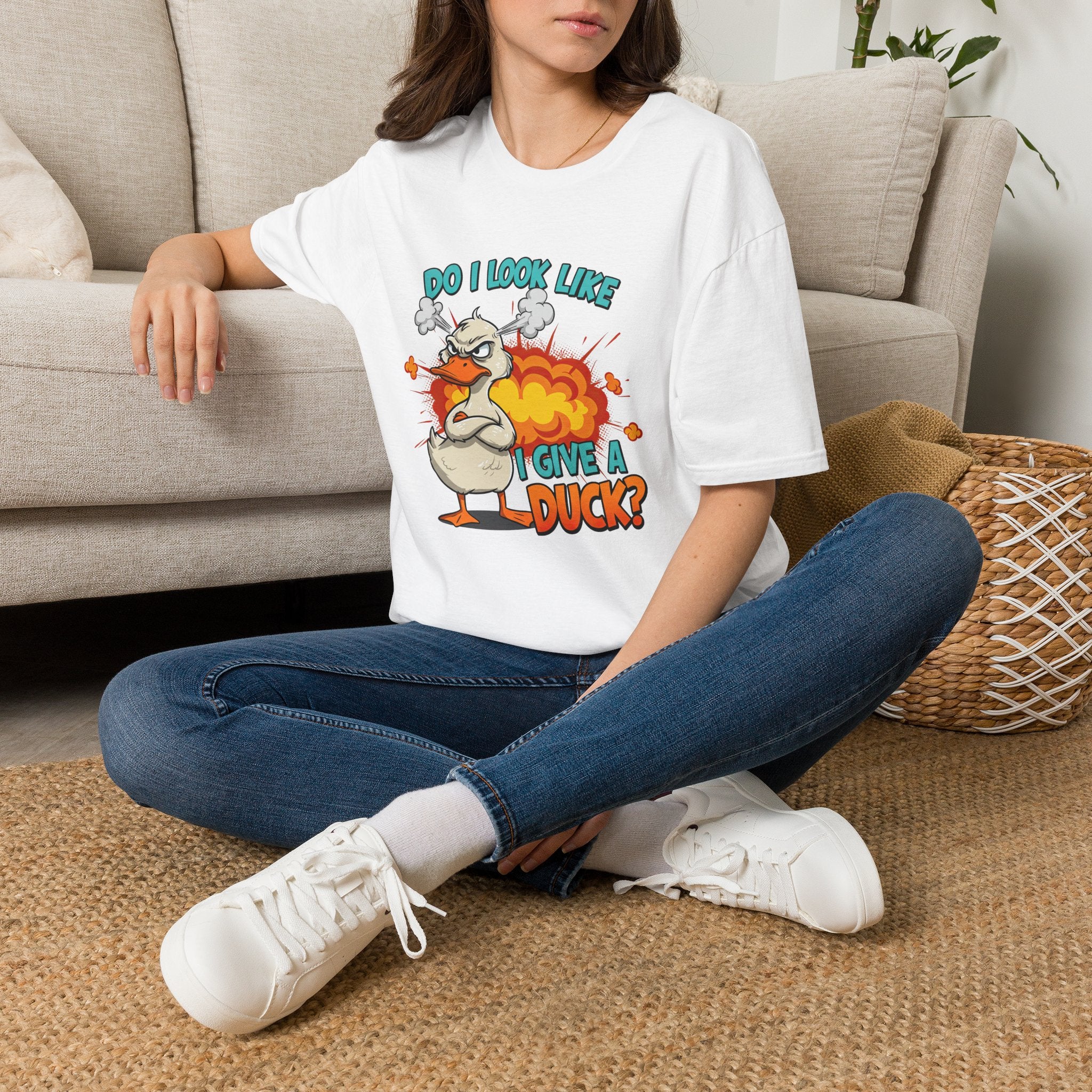 Do I Look Like I Give A Duck? Funny Duck Graphic T-Shirt