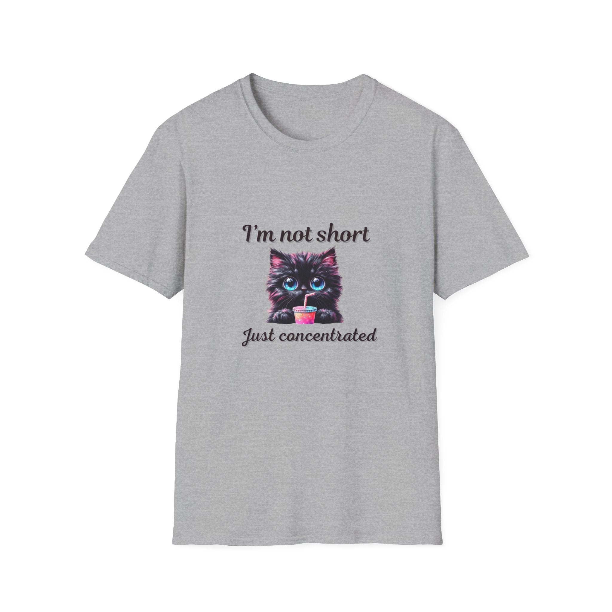 "I'm Not Short, Just Concentrated" Cute Cat Graphic Tee