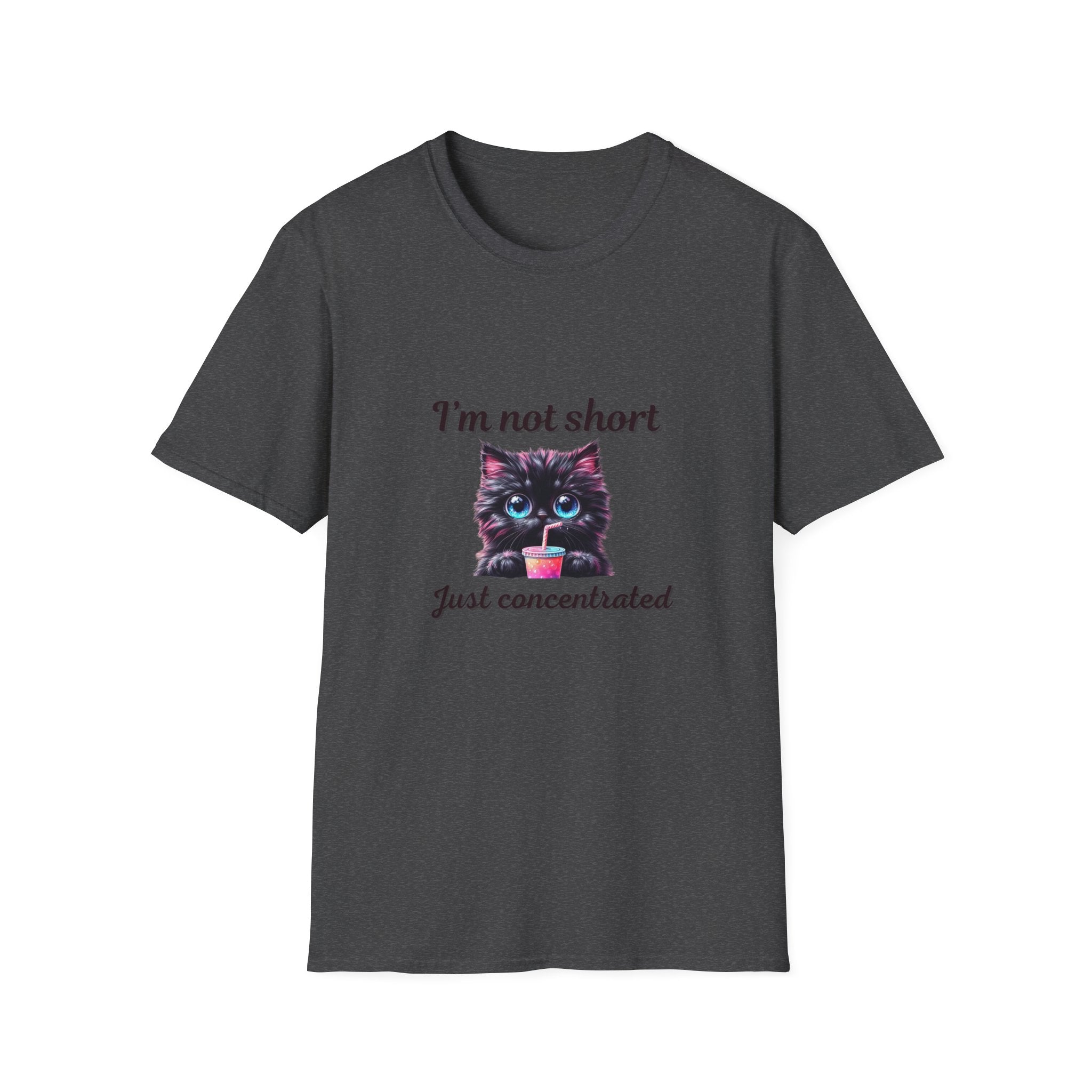 "I'm Not Short, Just Concentrated" Cute Cat Graphic Tee