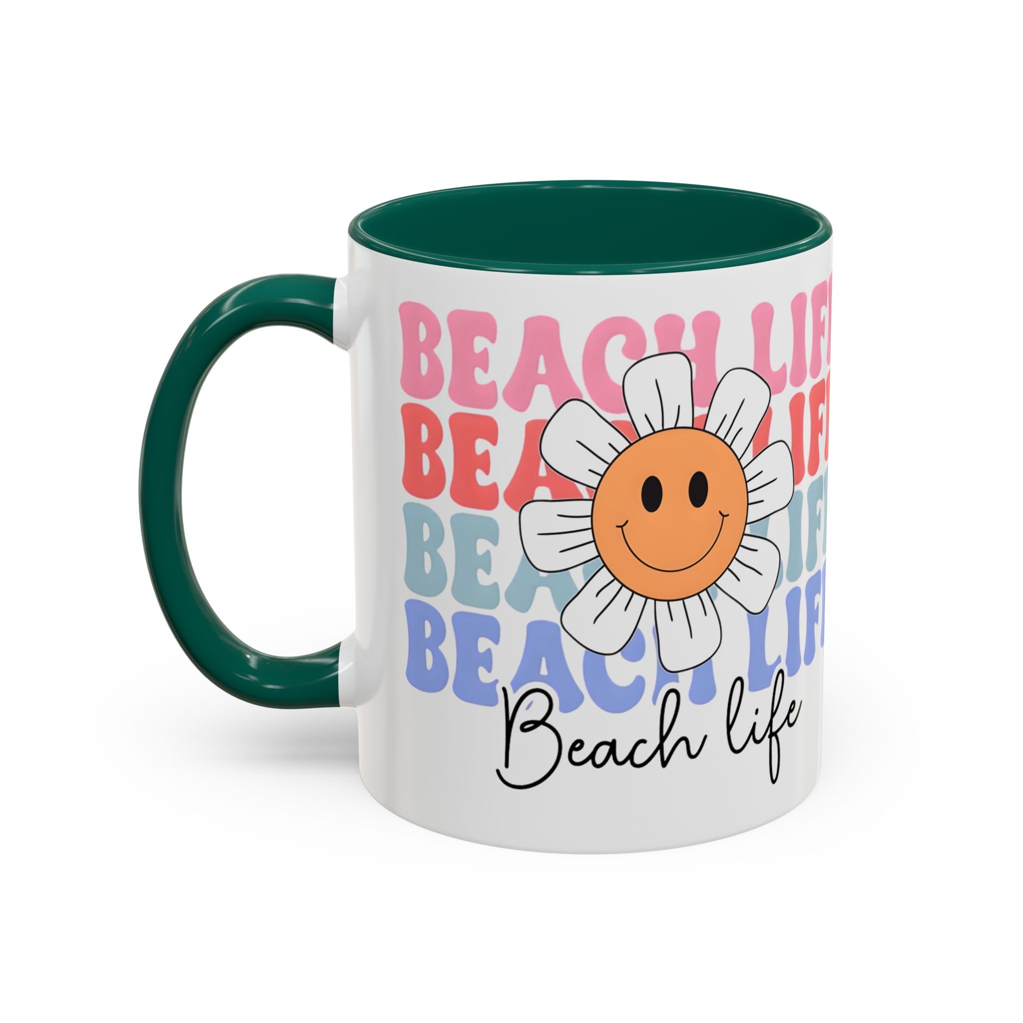 Retro Daisy "Life" Colorful Coffee Mug (11oz & 15oz)
