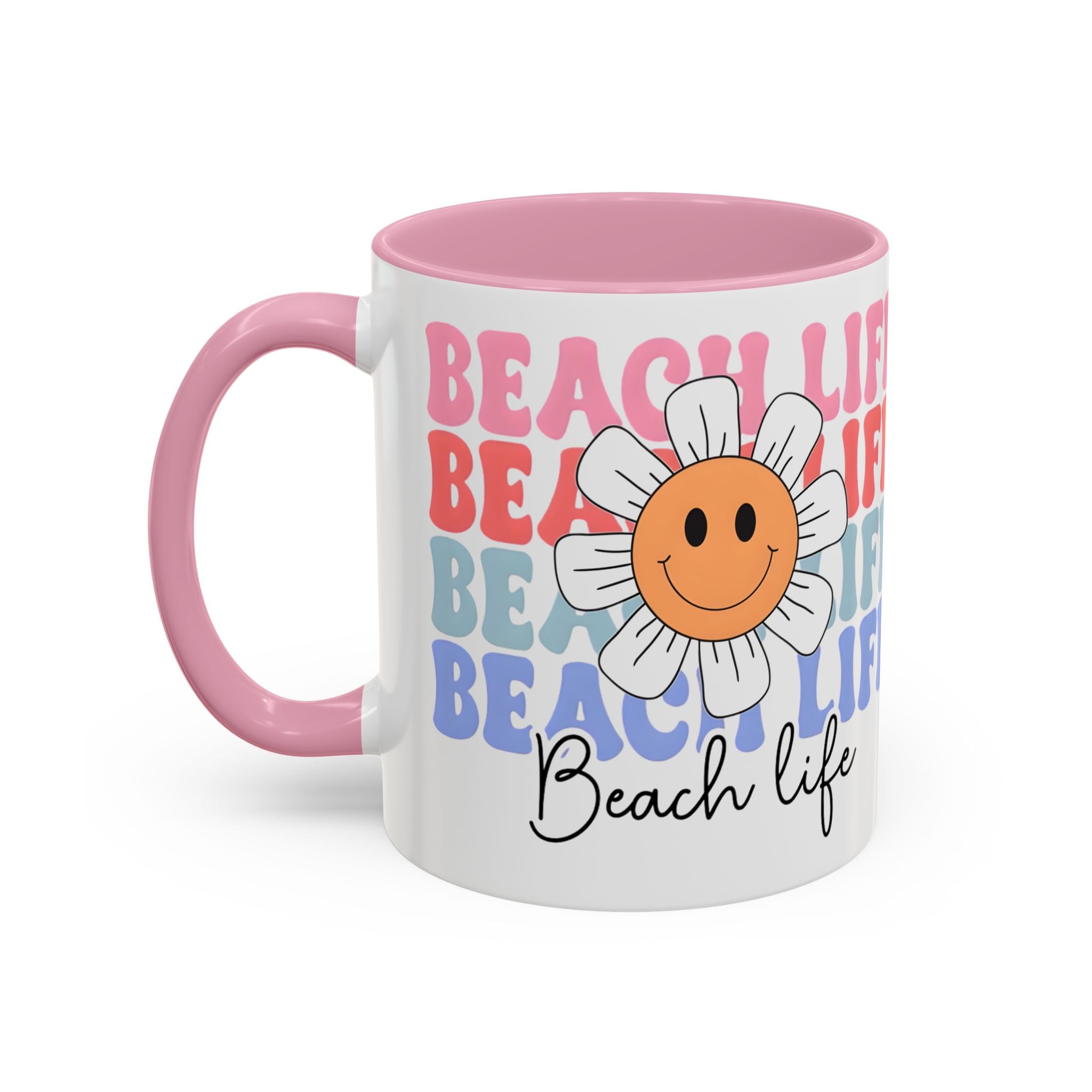 Retro Daisy "Life" Colorful Coffee Mug (11oz & 15oz)