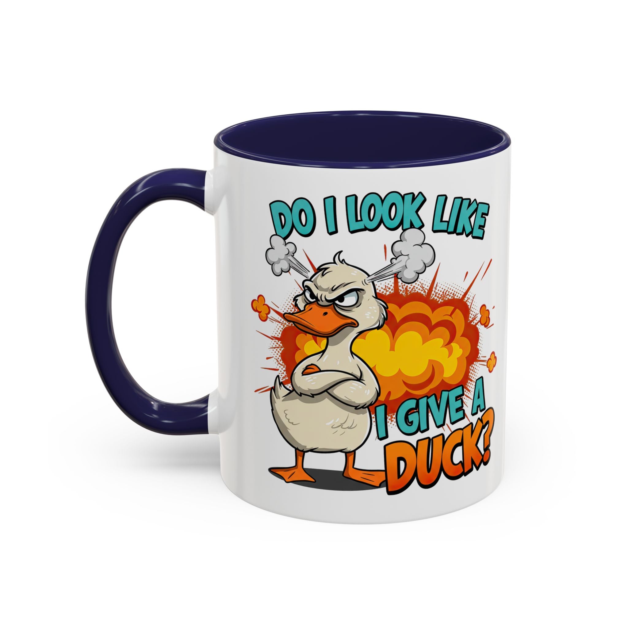 “Do I Look Like I Have A Duck?” Coffee Mug -Accent Ceramic Mug