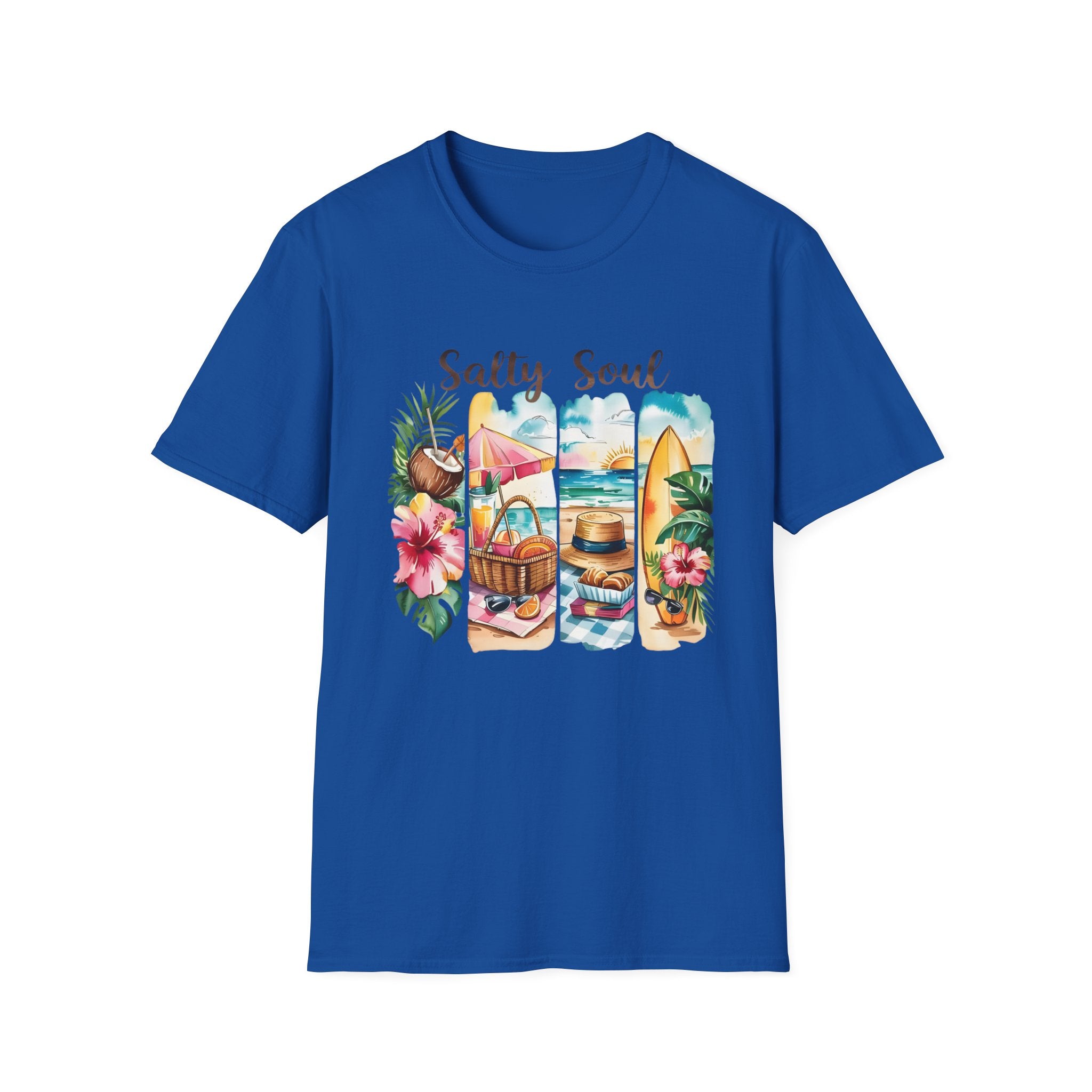 Salty Soul Beach Tropical Surf Graphic Tee