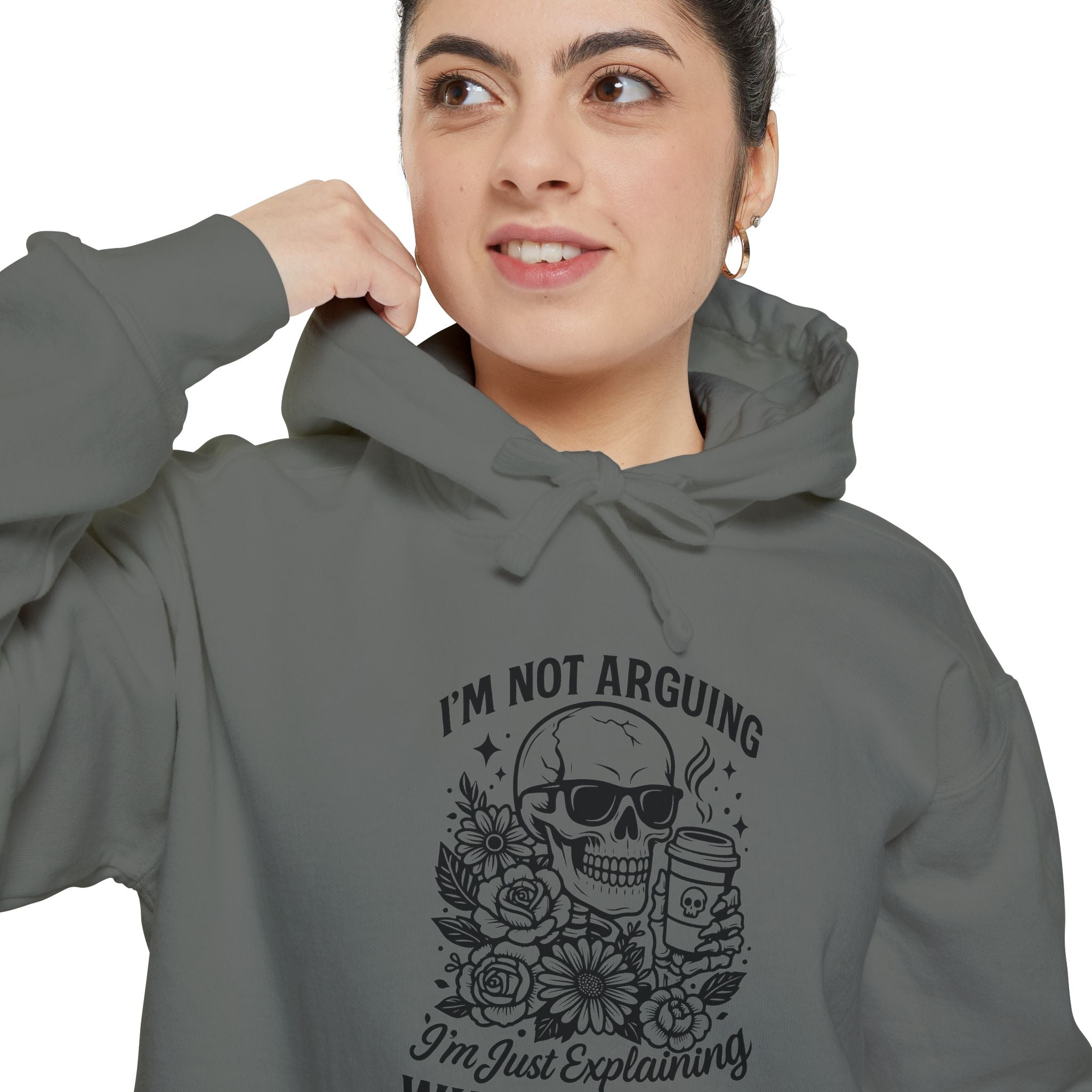 "I'm Not Arguing, "I'm Just Explaining Why I'm Right" Skull Hoodie - Funny   Pullover