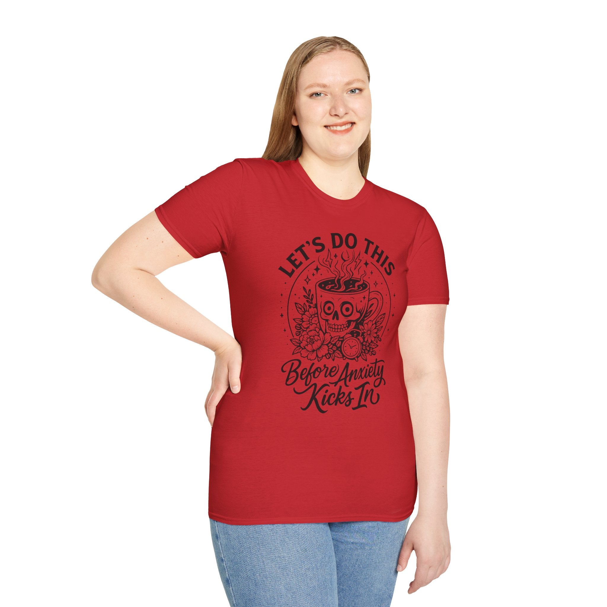 "Let's Do This Before Anxiety Kicks In" Coffee Graphic T-Shirt