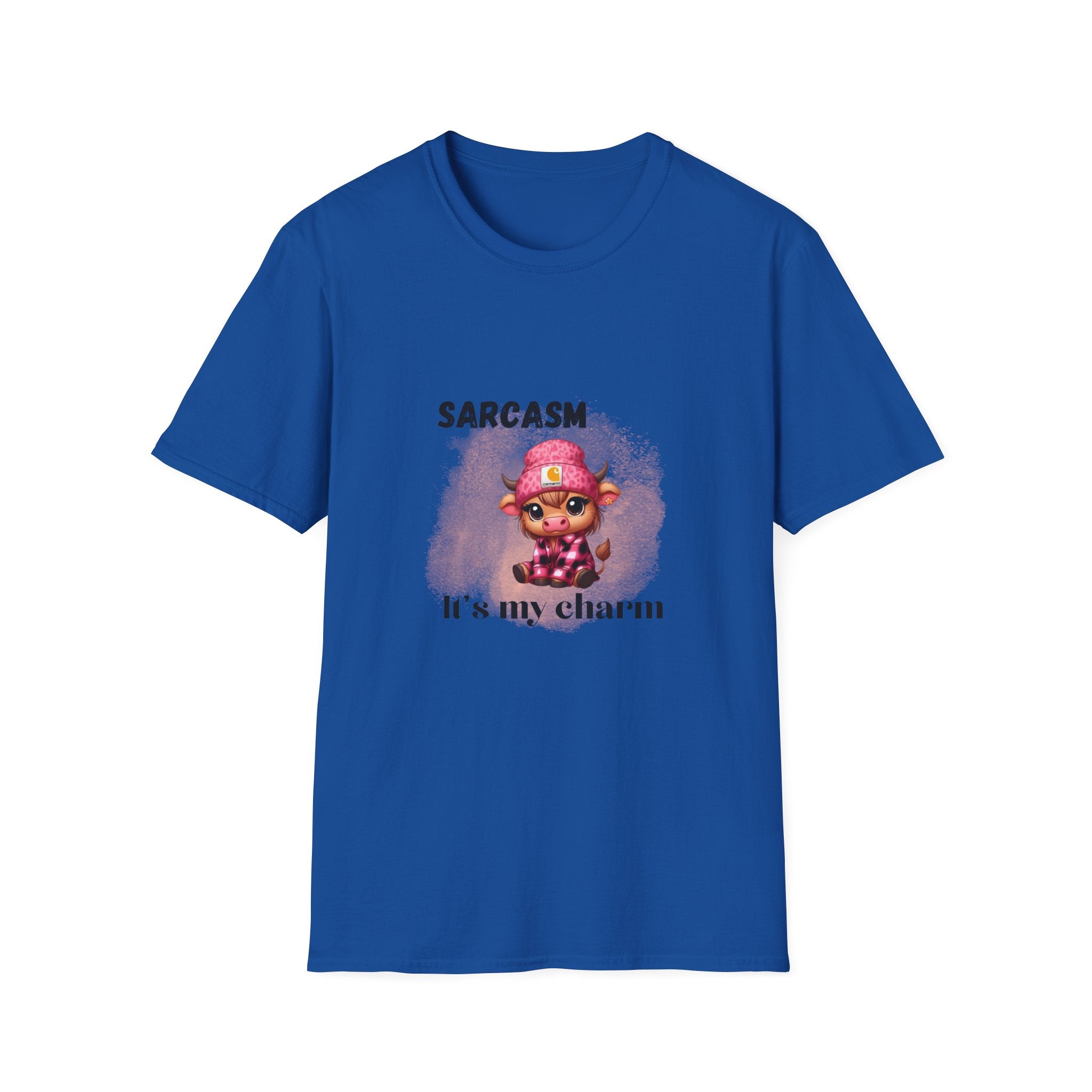 "Sarcasm It's My Charm" Cute Sarcastic Cow Graphic T-Shirt