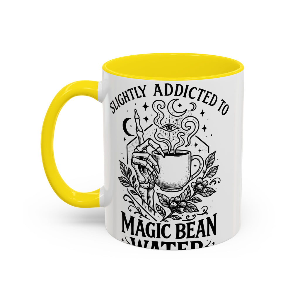 "Slightly Addicted to Magic Bean Water" Floral Accent Coffee Mug – (11/15 oz)