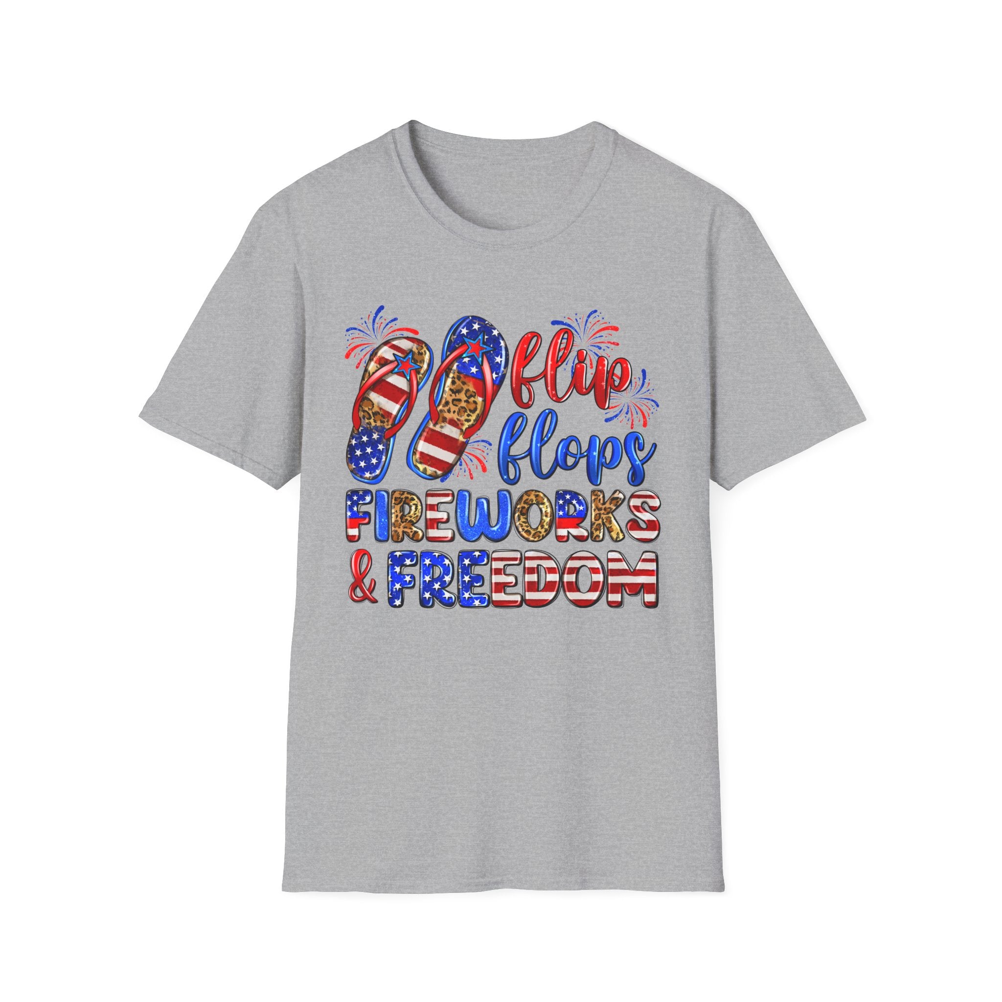 "Flip Flops Fireworks & Freedom" 4th of July Tee