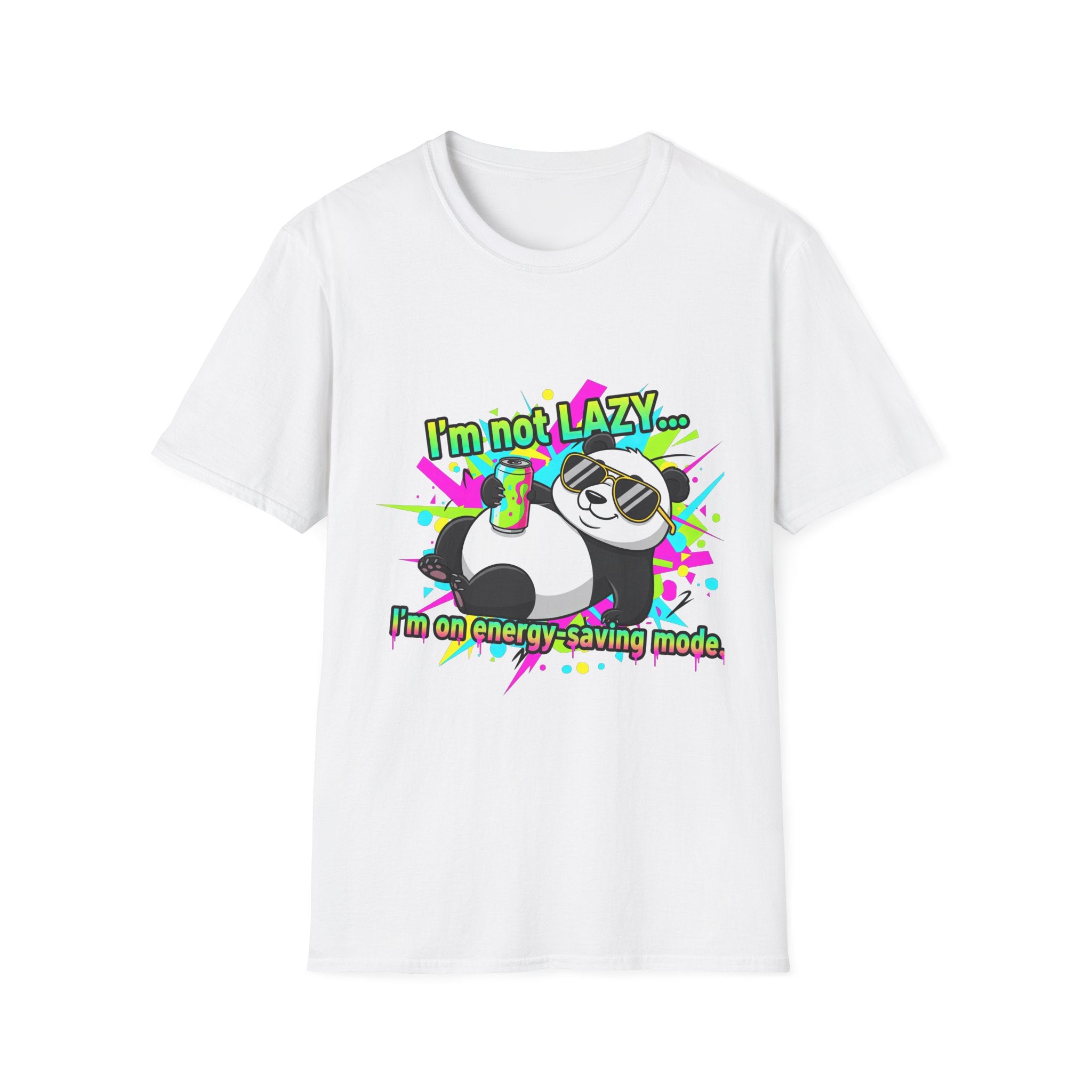 "I'm Not Lazy... I'm on Energy-Saving Mode" Funny Panda Graphic Tee